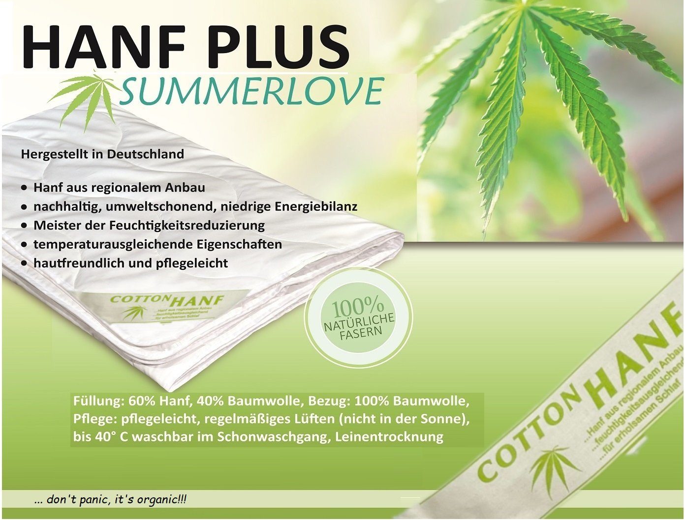 Betten Traumland Naturfaserbettdecke Sommerdecke Hanf und Baumwolle, Füllung: 100% Natur, waschbar pflegeleicht, 100% Naturfüllung, pflegeleicht