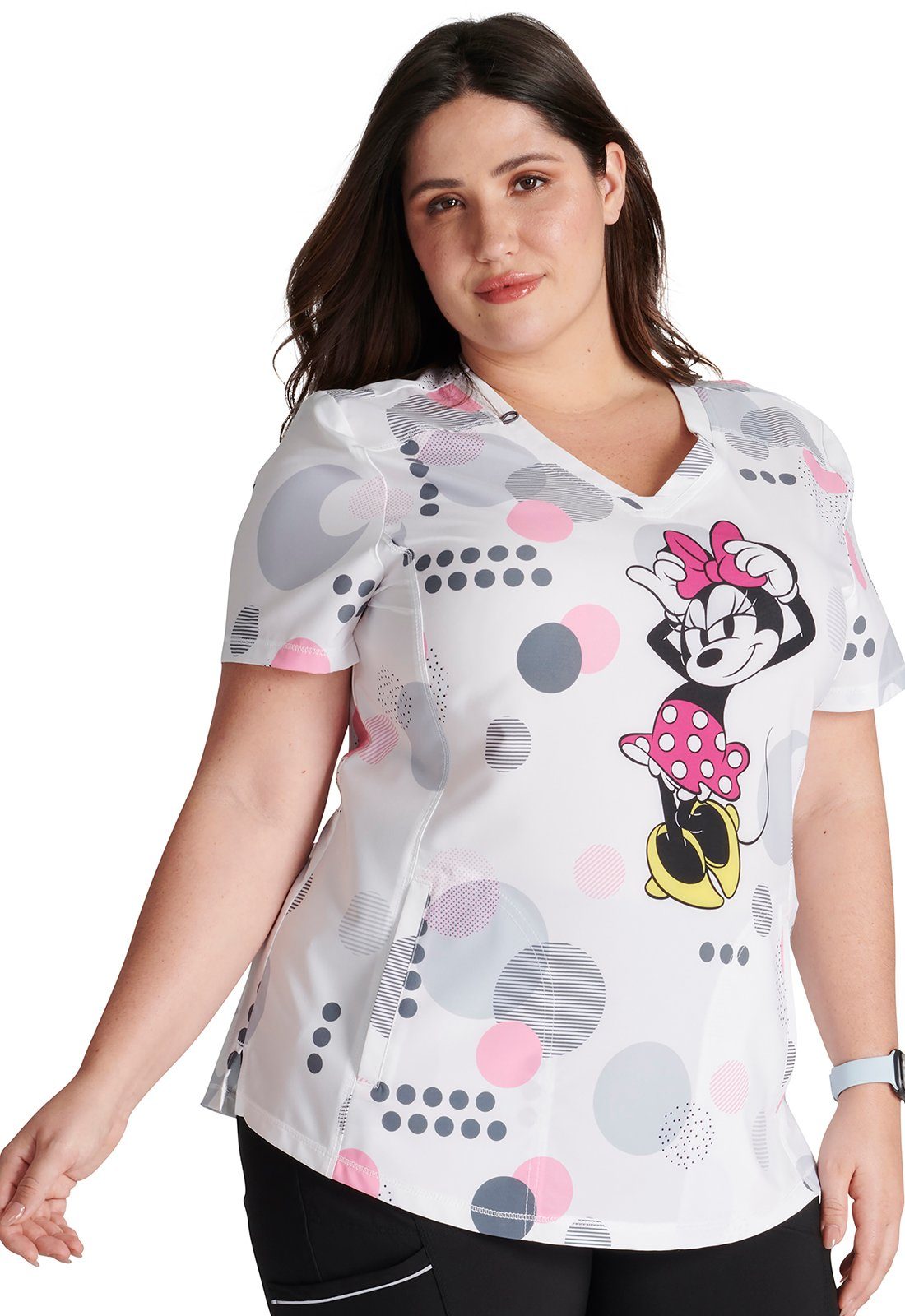 Cherokee Funktionsbluse Bunt bedruckter Damen Kasack "Running Circles Minnie Maus" Kasack mit Motiv