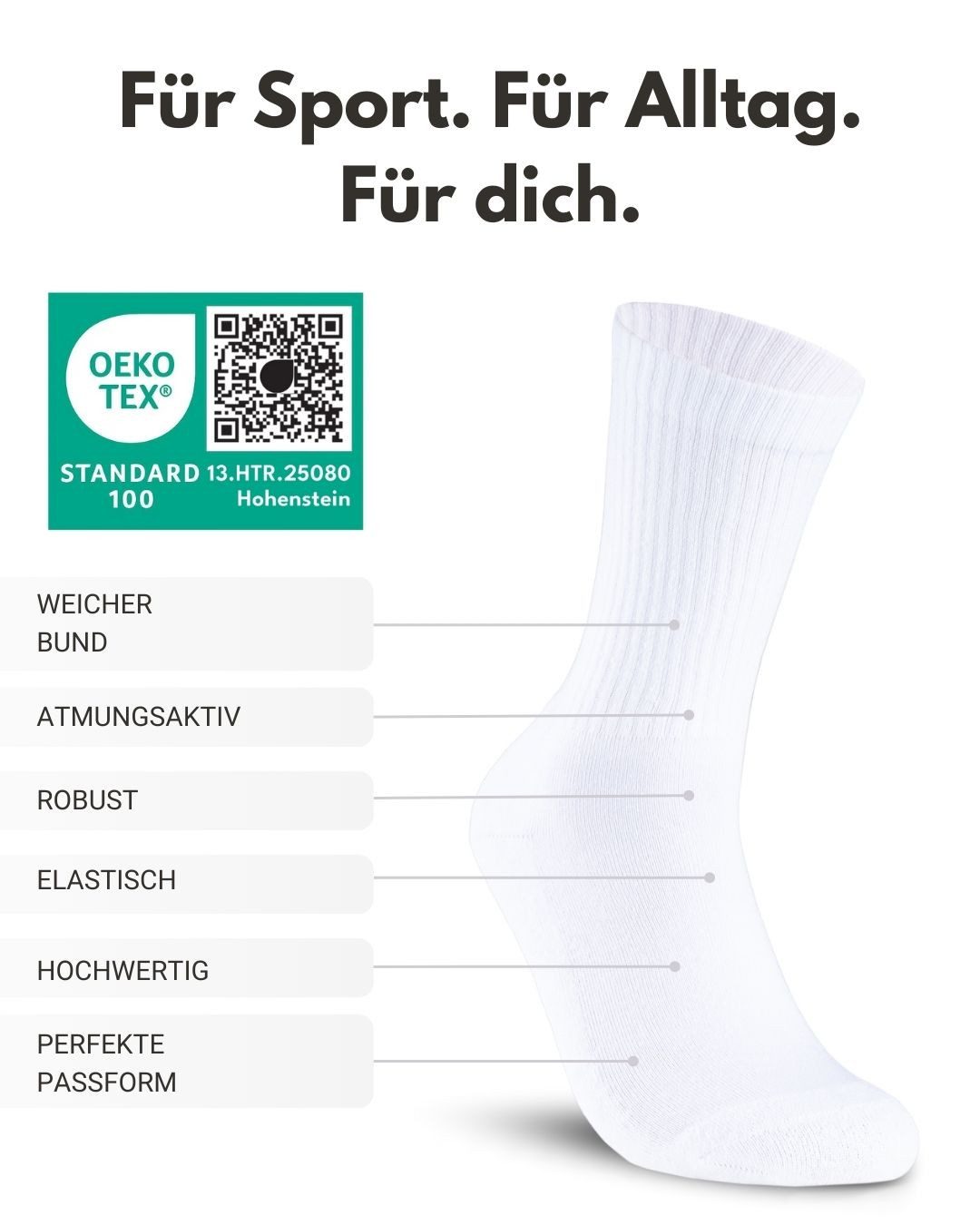 sockenkauf24 Sportsocken 10 Paar Tennissocken Damen & Herren Atmungsaktive Crew Socken (10-Paar) verstärkte Ferse & Fußspitze, gepolsterte Sohle, klimaregulierend