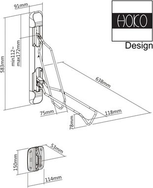 HOKO Fahrradwandhalterung mit Hinterrad Schutz als Geschenk (Für gängige Fahrräder + Hybrid-, MTB- und BMX-Fahrräder. Seitlich schwenkbar, Belastbar bis 35 kg, 1-tlg)