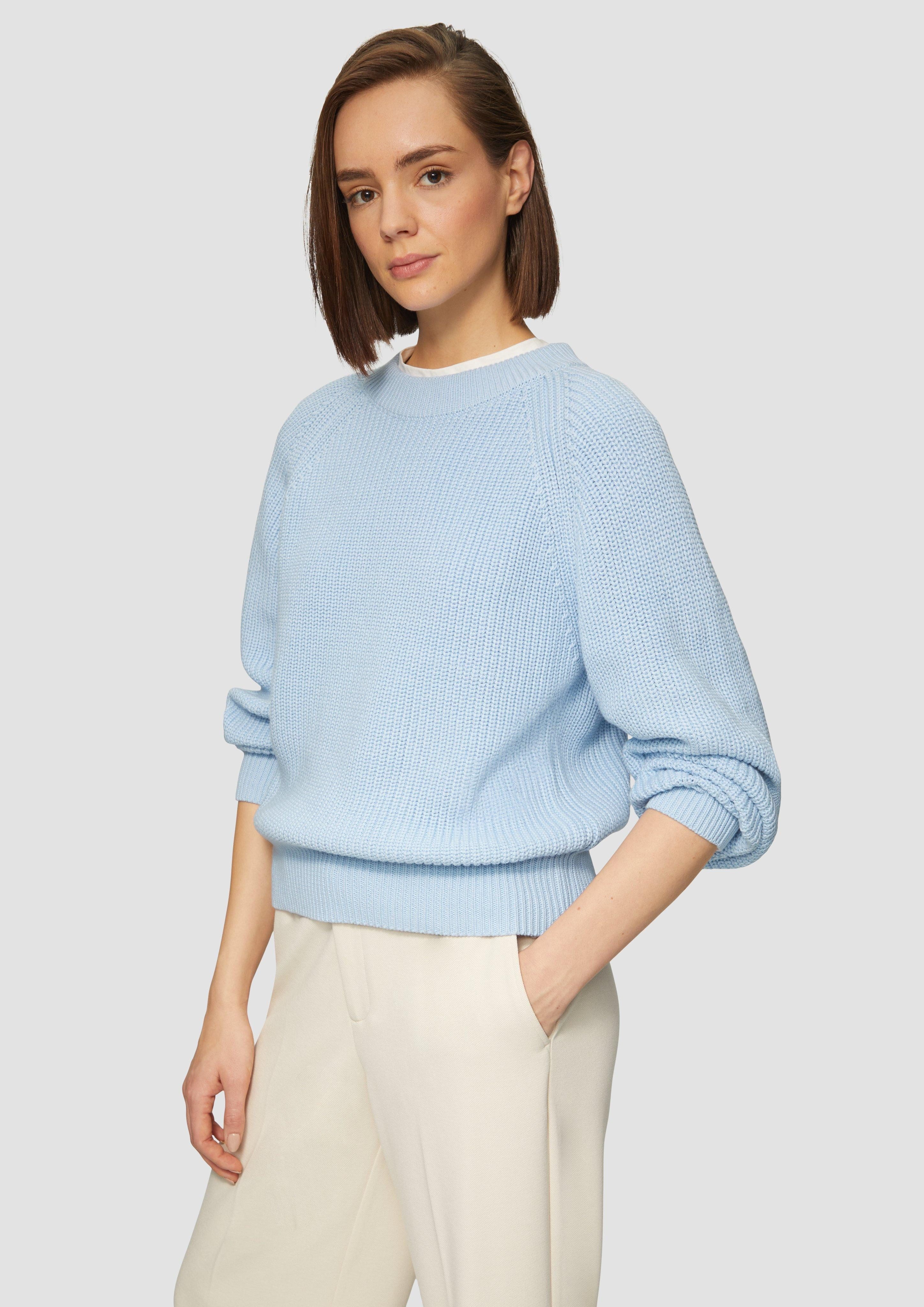Strickpullover Strickpullover mit Raglan-Ärmeln und Rippbündchen
