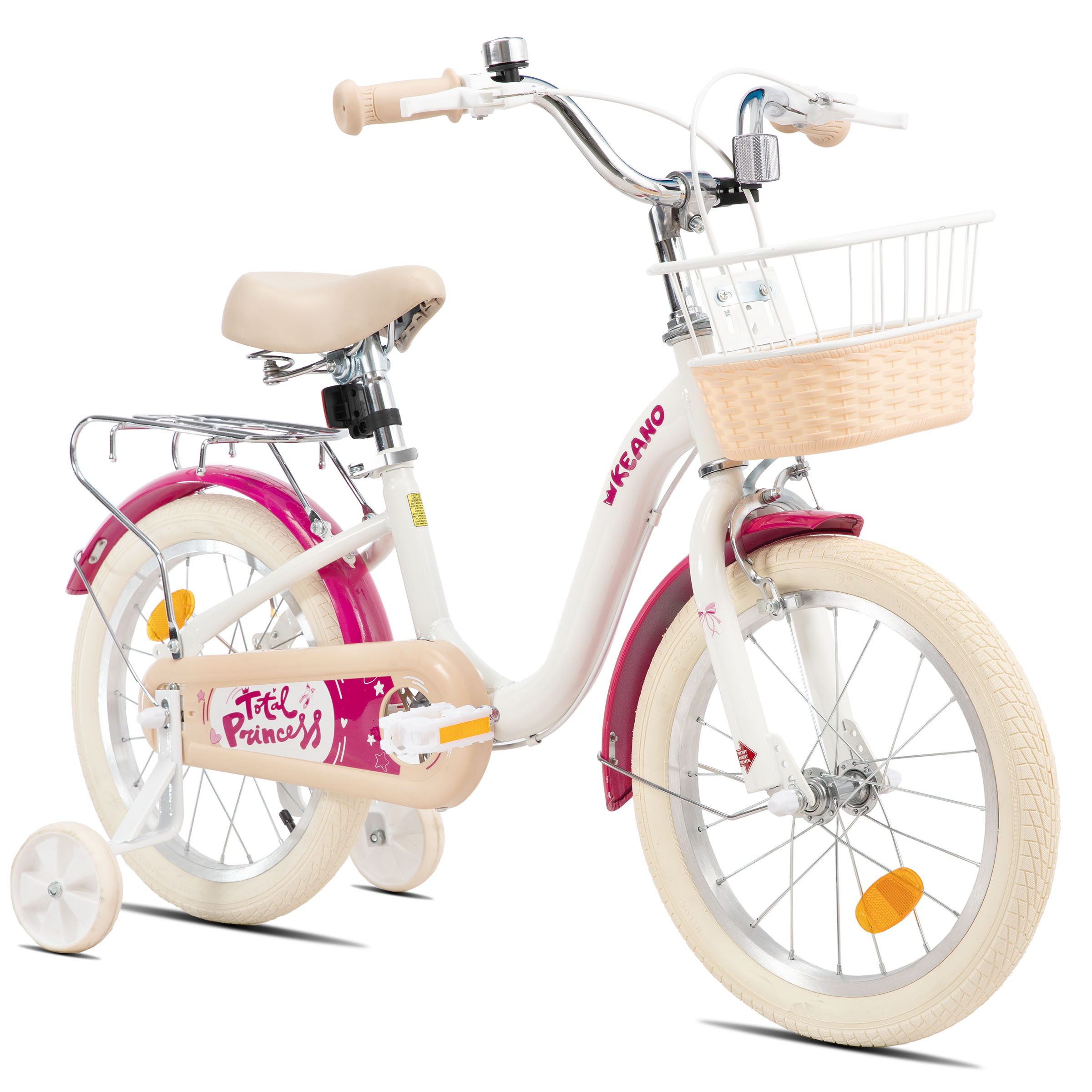JOYSTAR Kinderfahrrad 16/20 Zoll Fahrräder für Mädchen Geeignet 4-10 Jahren, mit Korb, Kotflügel, Kettenschutz, Gepäckträger und Stützrädern