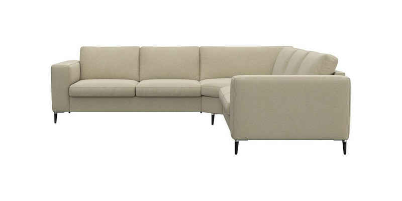 FLEXLUX Ecksofa Fiore, schmale Armlehnen, Kaltschaum, Füße Alu+schwarz