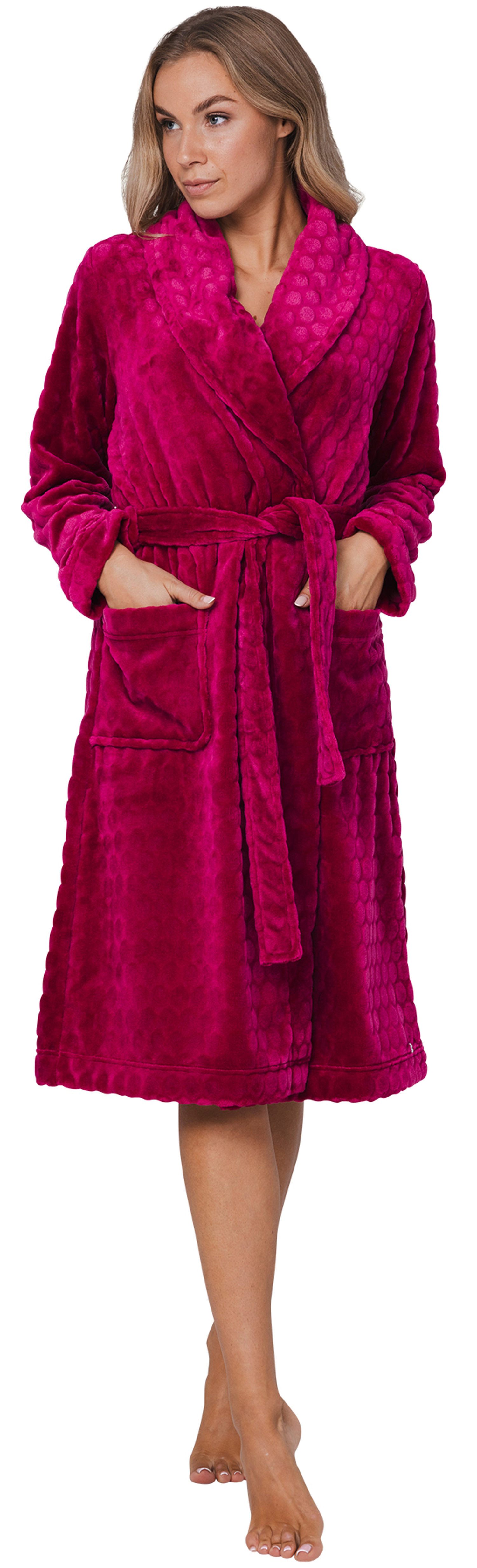 Pastunette Bademantel Damen Morgenmantel Fleece Qualität, Polyester, Schalk günstig online kaufen