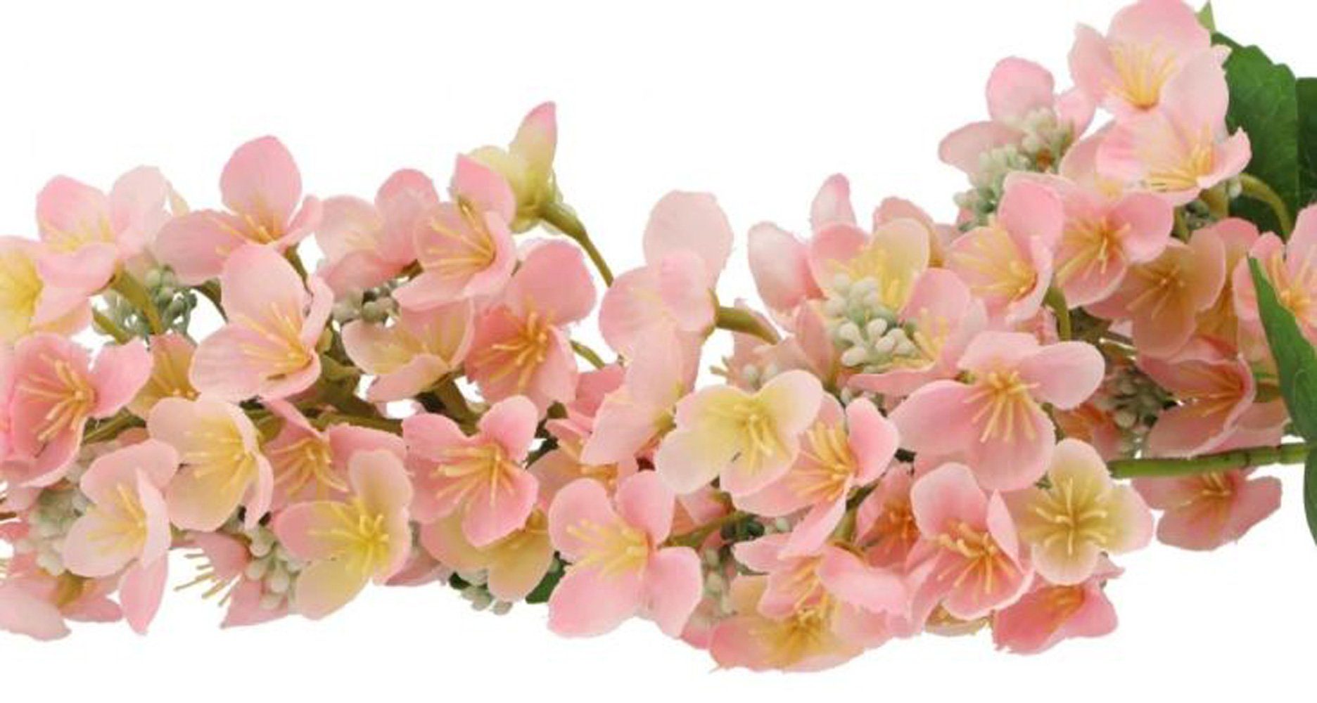 Kunstblume Kunstblume Seiden Hortensie L87 grün Hydrangea cm, rosa Kromhout Daan