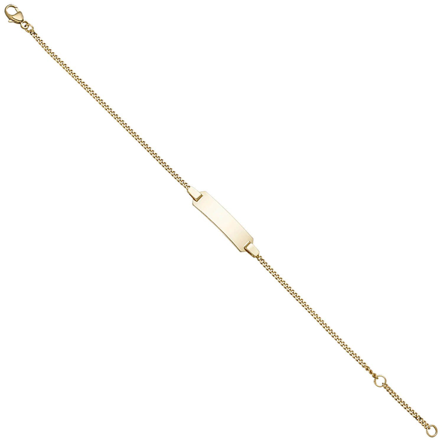 1,7mm 333 Schildband Gold Krone mit Armkette Armband Goldarmband 18cm aus Schmuck Panzerkette Gelbgold,