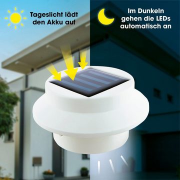 EASYmaxx LED Dachrinnenleuchte Solar Dachrinnenleuchten Lichtsensor 3er Set, Solar Hausbeleuchtung, Außen, Beleuchtung, Wegleuchte