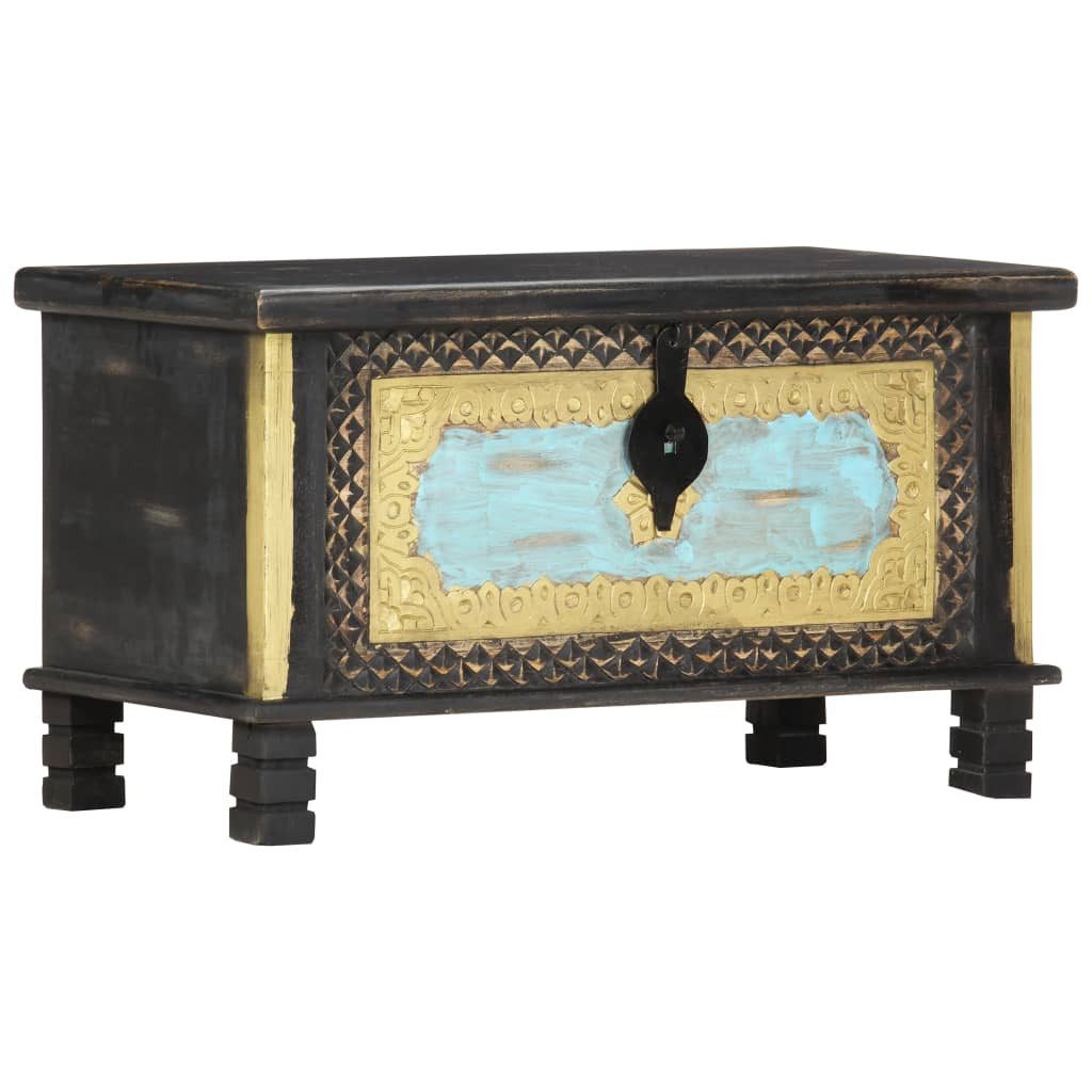 vidaXL Truhe Aufbewahrungstruhe Holztruhe Schatzkiste HolzkisteSchwarz 80x40x45 cm