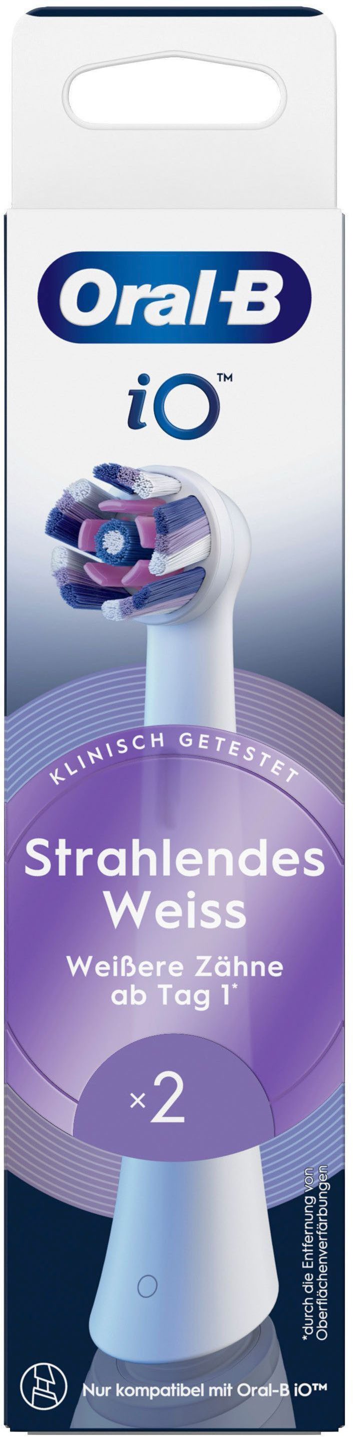 Oral-B Aufsteckbürsten Oral-B iO Strahlendes Weiss, fortschrittliche Plaque-Entfernung, Poliereinsätze zur Zahnaufhellung