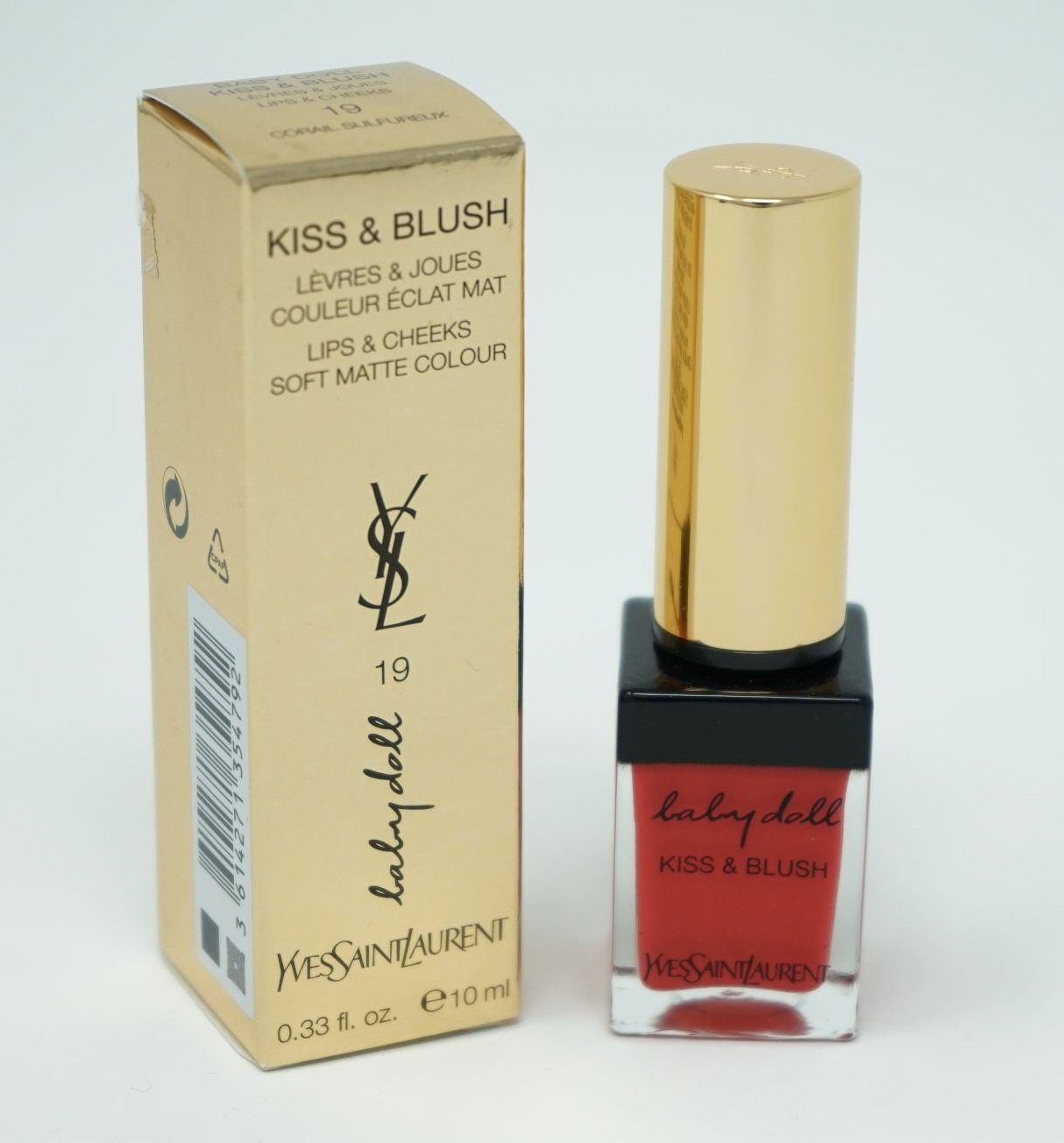 Kiss 19 Corail SAINT Sulfureux Blush Saint Lipgloss LAURENT & Lipgloss YVES Laurent Yves