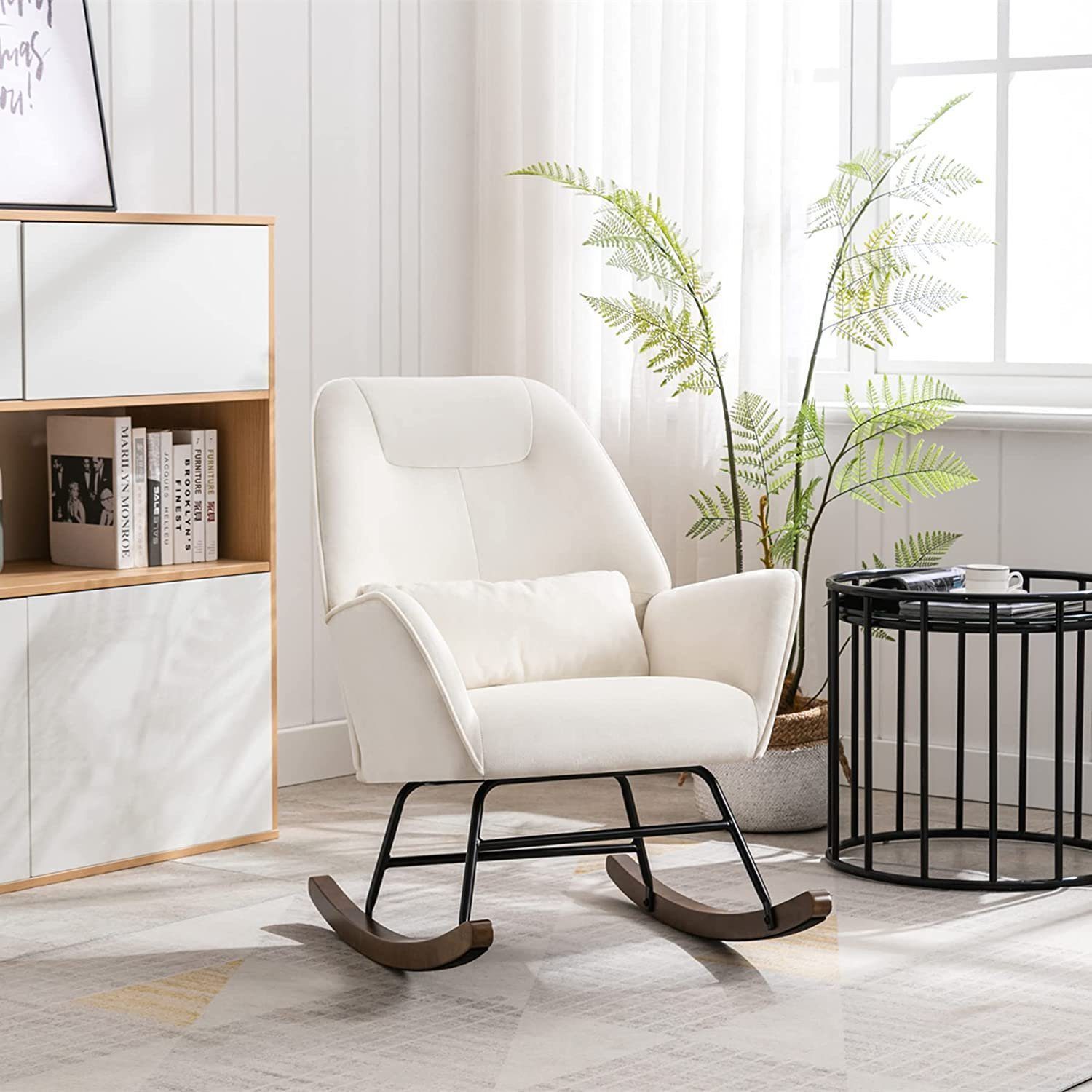 HomeMiYN Schaukelstuhl Schaukelstuhl Patchwork Sessel Schwingsessel günstig online kaufen