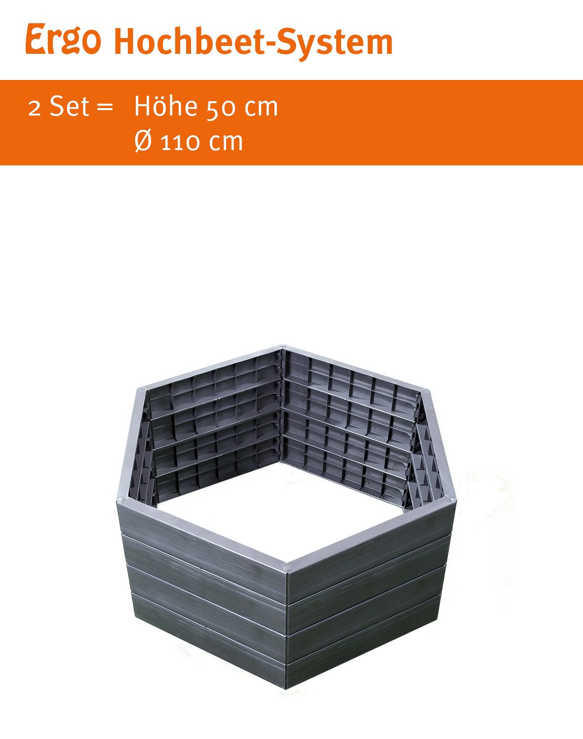 GARANTIA Hochbeet ERGO Hochbeet-System L Wood 6 Paneele inkl. Verbinder