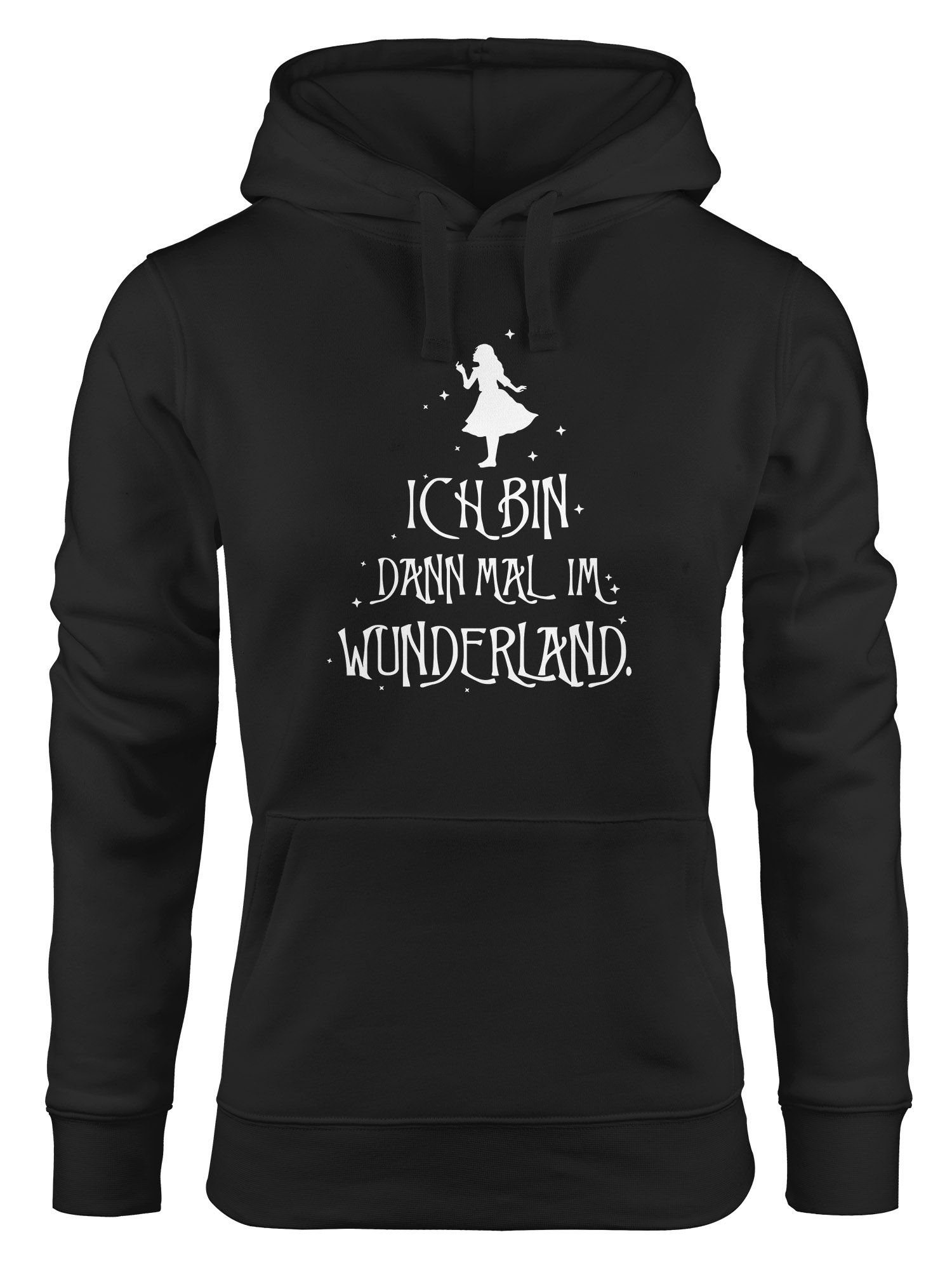 MoonWorks Hoodie Kapuzen-Pullover Damen ich bin dann mal im Wunderland Spruch Hoodie Frauen Moonworks® | Sweatshirts