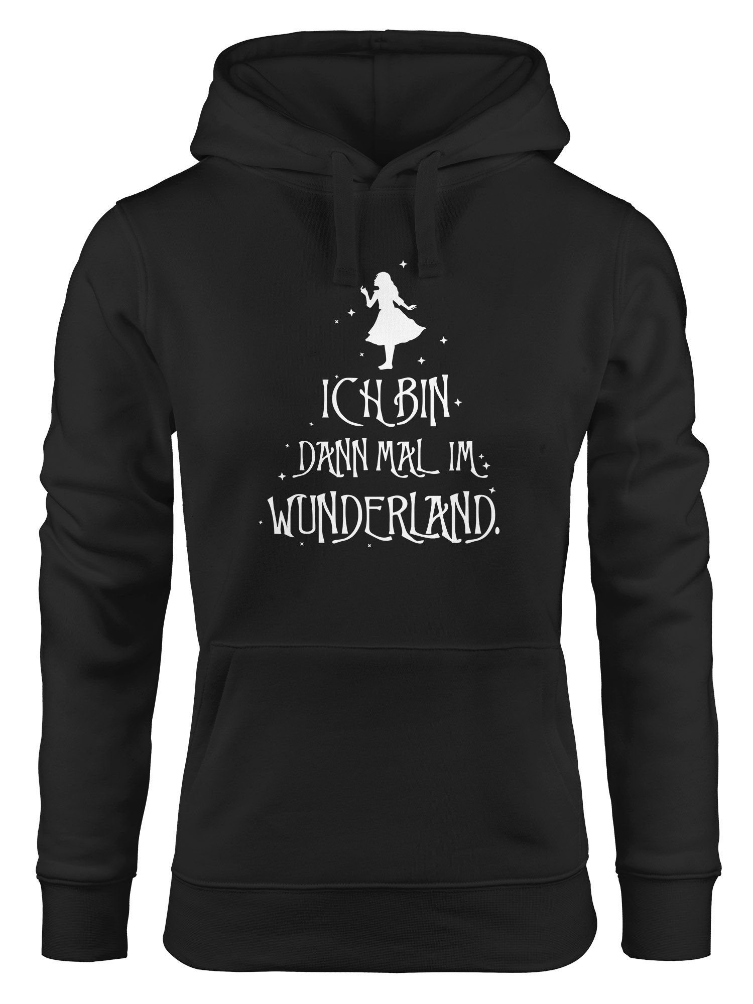 Hoodie Kapuzen-Pullover Damen ich bin dann mal im Wunderland Spruch Hoodie Frauen Moonworks®