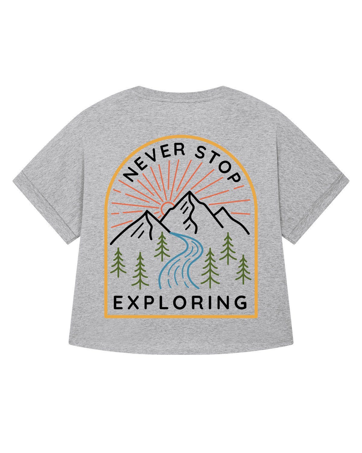 Apparel Print-Shirt grau (1-tlg) wat? Never exploring stop meliert