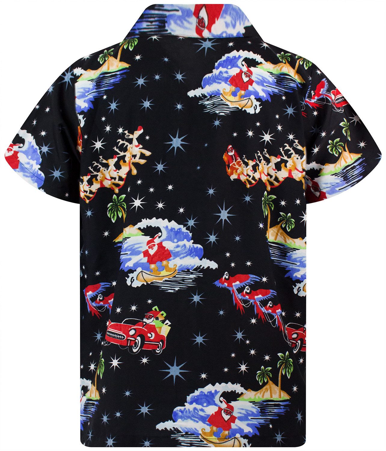 King Kameha Hawaiihemd Christmas Surf Santa Funky Hawaii-Hemd Kurzarm Front günstig online kaufen