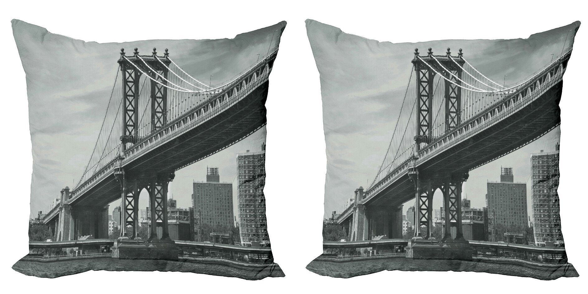 City York in Stück), Kissenbezüge Abakuhaus Digitaldruck, Brücke Doppelseitiger Accent (2 Modern Jahrgang New
