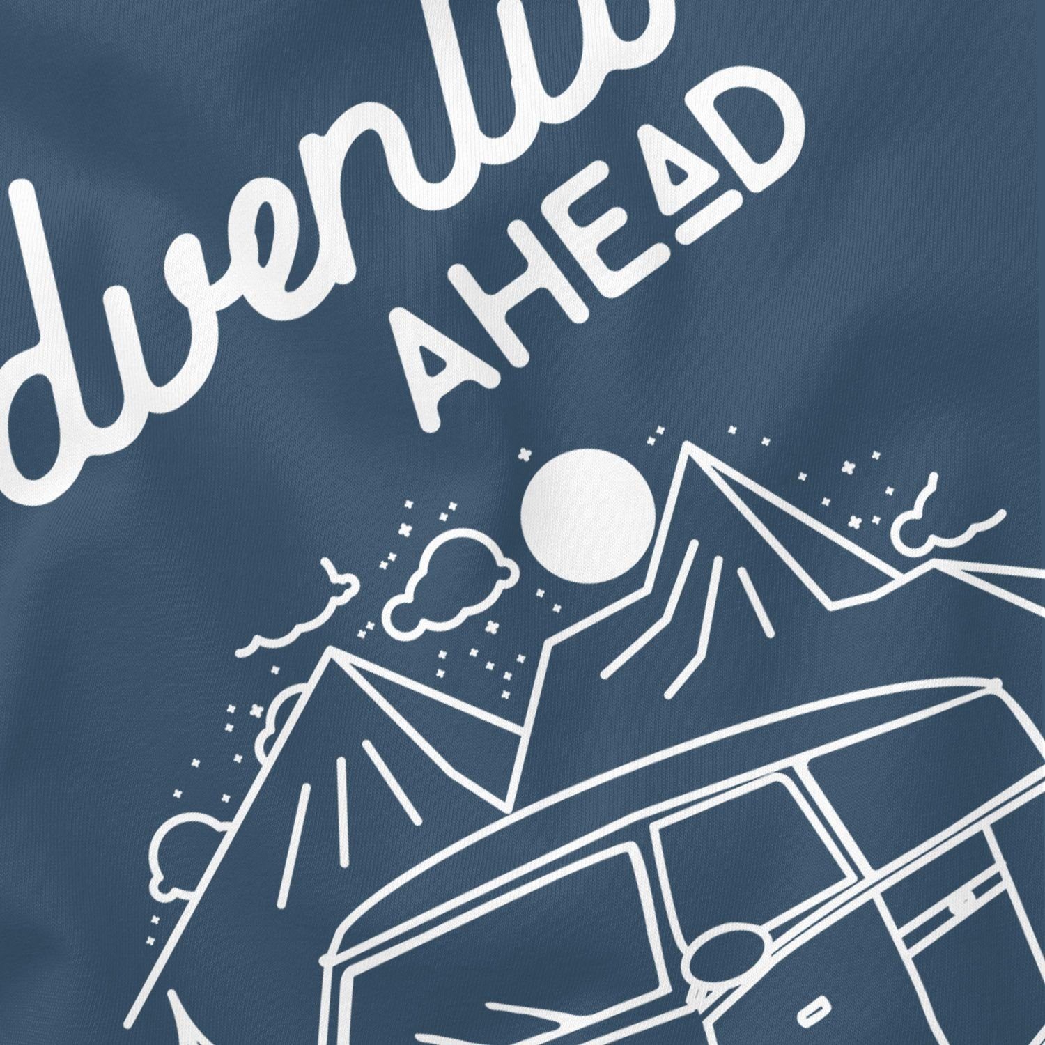 MoonWorks Print-Shirt Herren Retro Abenteuer T-Shirt mit Print Bus blau Moonworks® Adventures Ahead