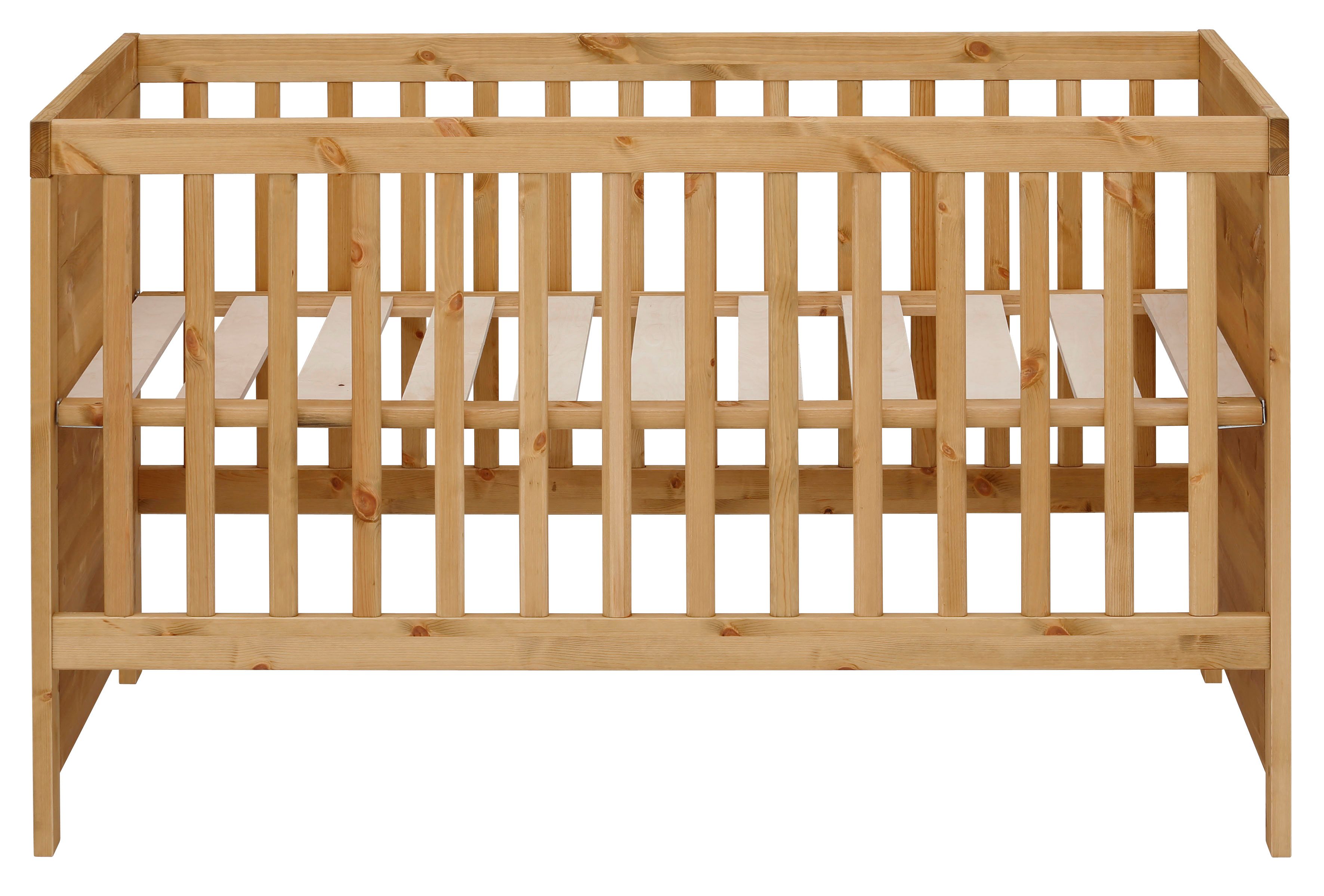 Lüttenhütt Indra baby cot, removable bars, 4-position adjustable lying height, FSC® certified solid wood, country style with great details
