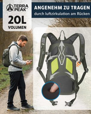 Terra Peak Sportrucksack Active 20, 20L klein mit YKK Reißverschluss Trekkingrucksack mit Hüftgurt