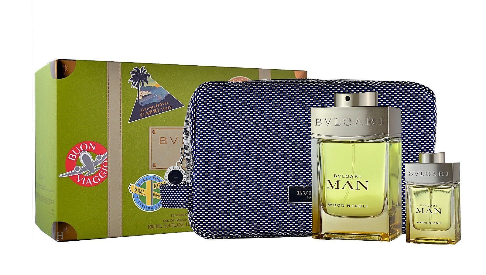 BVLGARI Duft-Set Bvlgari Man Wood Neroli EDP 100ml + EDP 15ml + Pouch