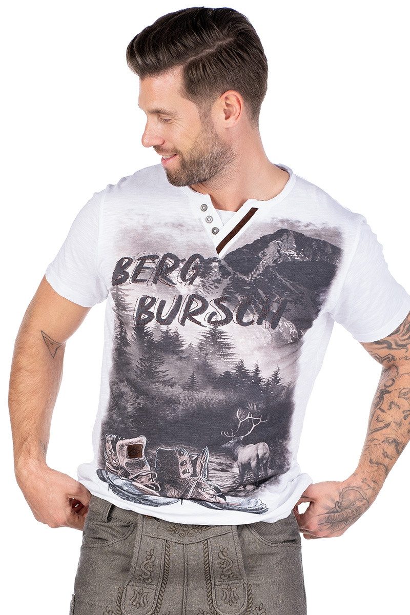 Hangowear Trachtenshirt Trachtenshirt Herren - FREEMAN - weiß
