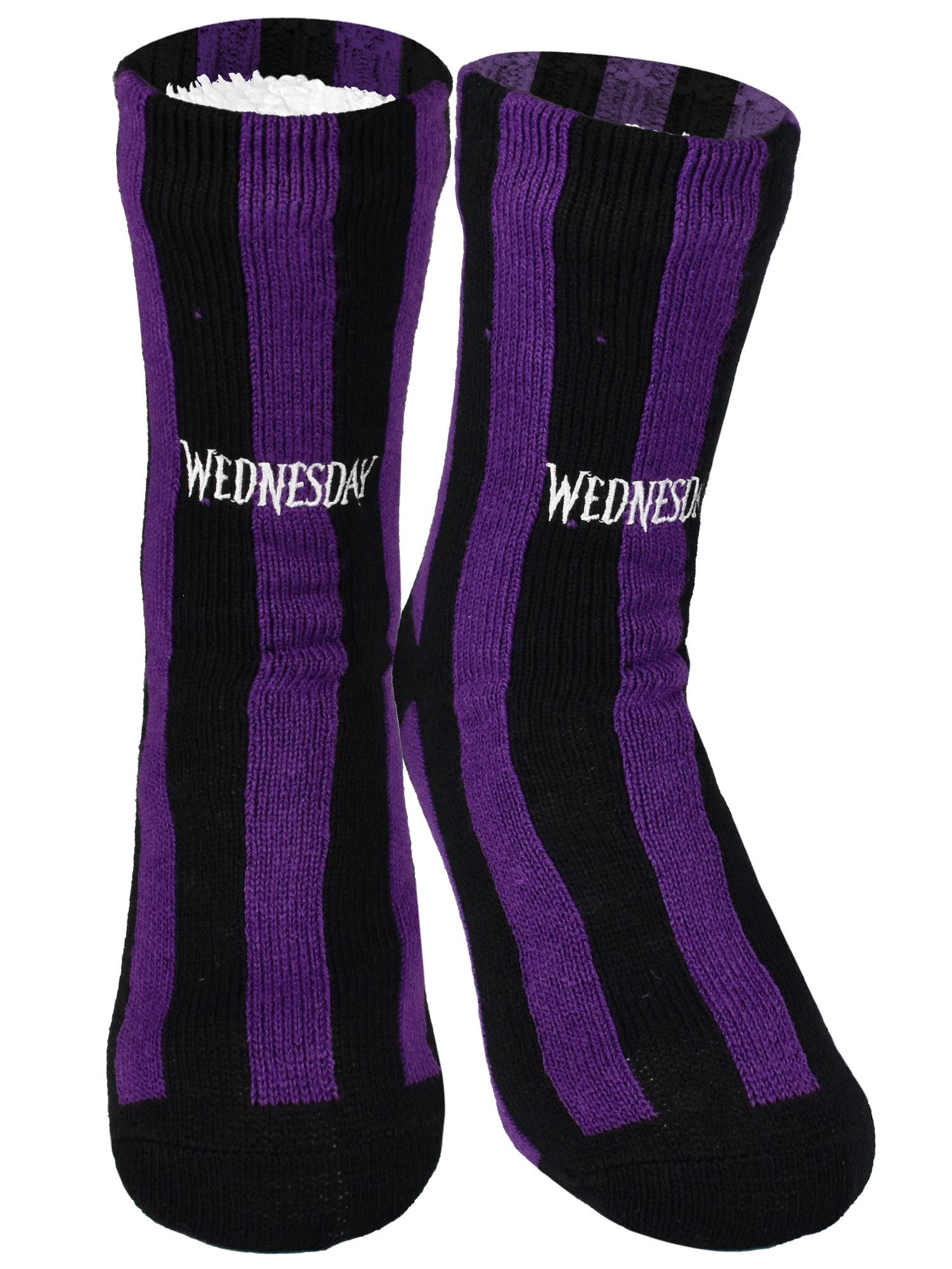 United Labels® Haussocken Wednesday Hüttensocken Strick Socken Haussocken Kuschelsocken flauschig warm und schaurig
