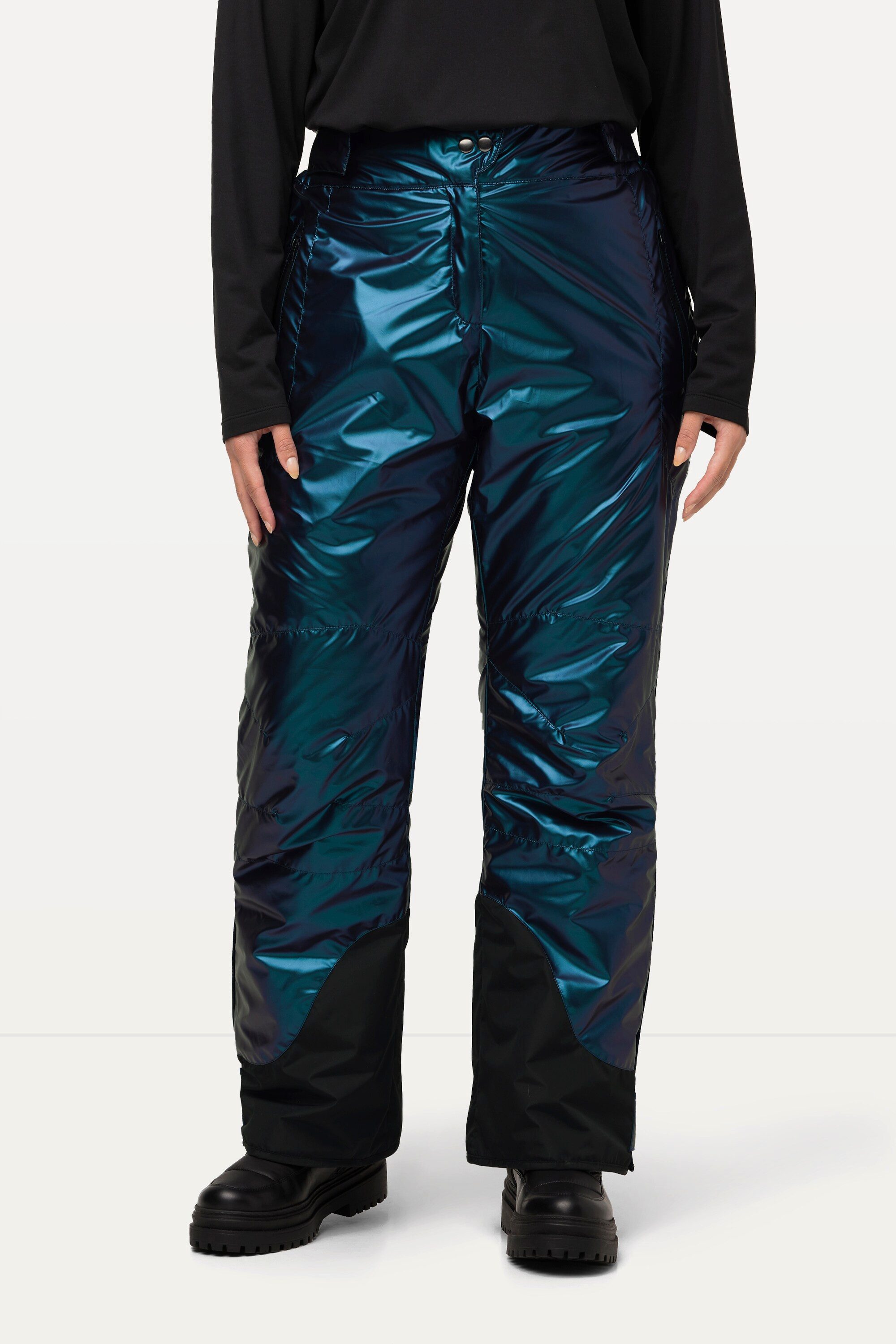 Ulla Popken Funktionshose Skihose wasserabweisend Perlmutt Klettriegel