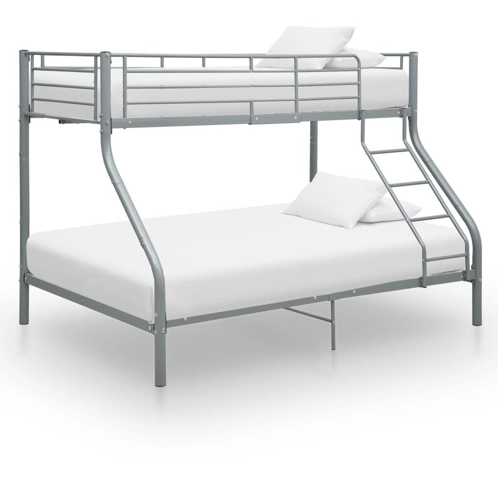 vidaXL Hochbett aus Metall in Grau (LxH: 210x152 cm)