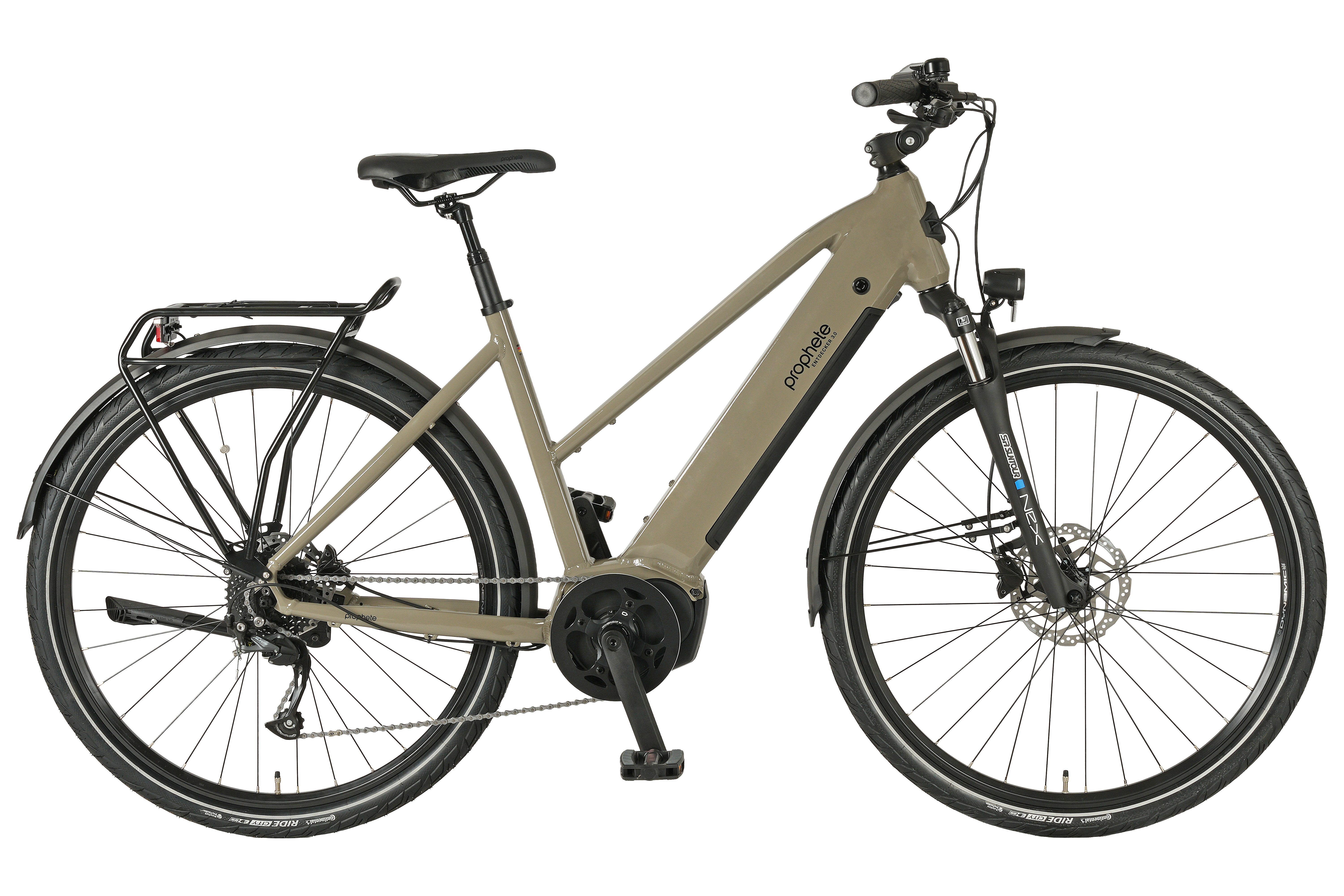 Prophete E-Bike Trekkingrad Entdecker 3.0, 9 Gang Shimano, Kettenschaltung, Mittelmotor, 360 Wh