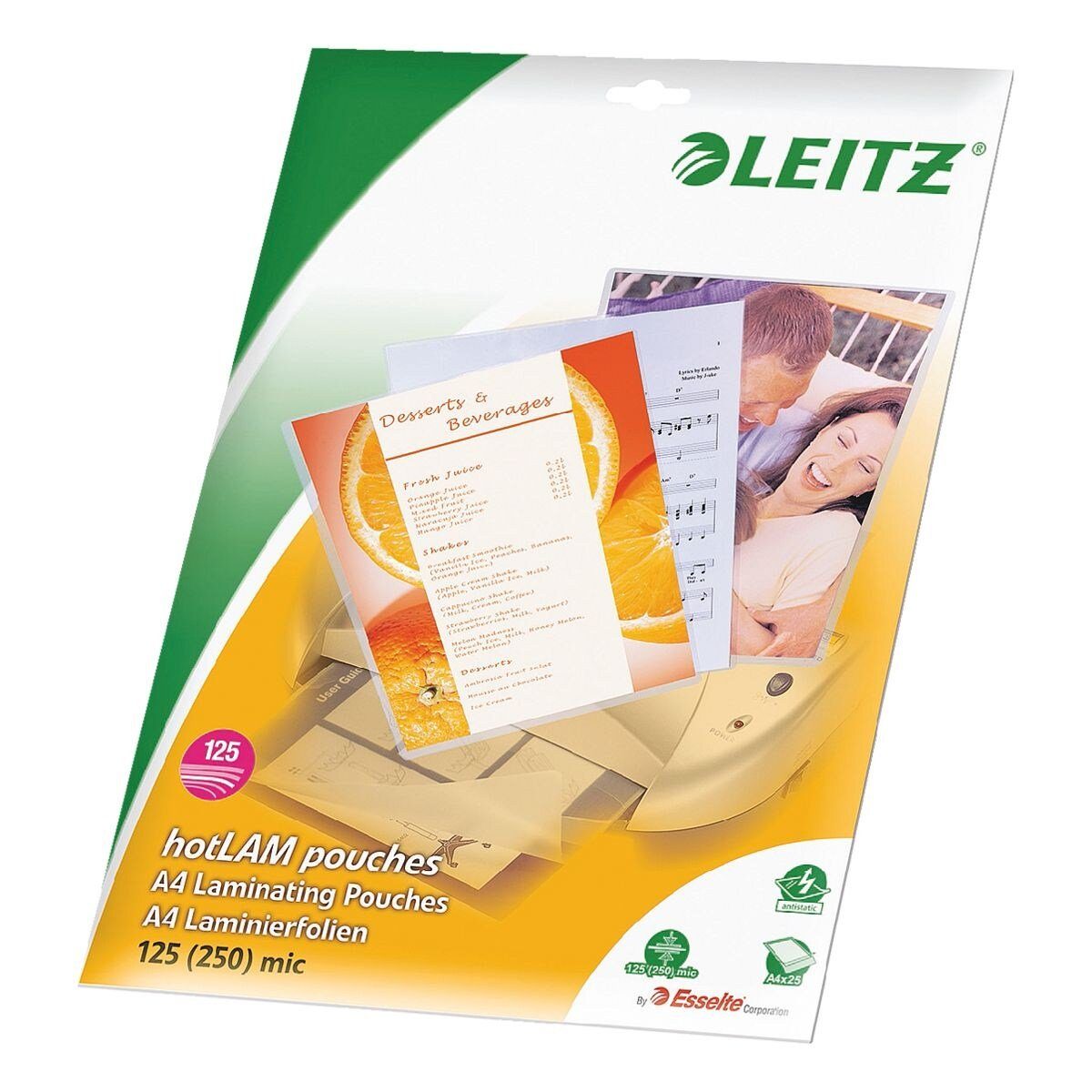 LEITZ Laminierfolie iLAM, A4, 125 µm, 25 St., A4, 125 mic, glänzend