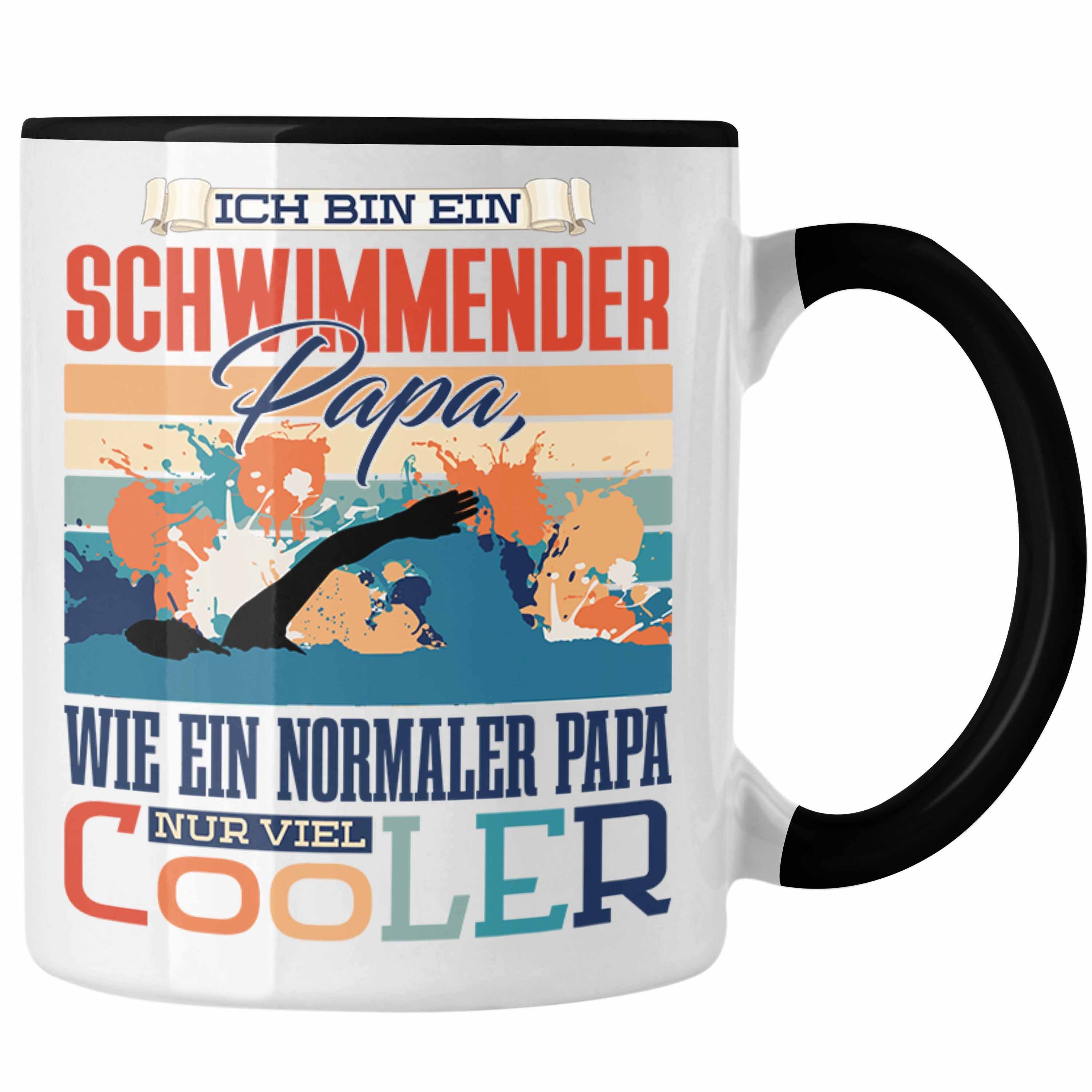 Trendation Schwarz Schwimmen Papa Tasse Geschenkidee zum Tasse - Vate Trendation Vater Geschenk
