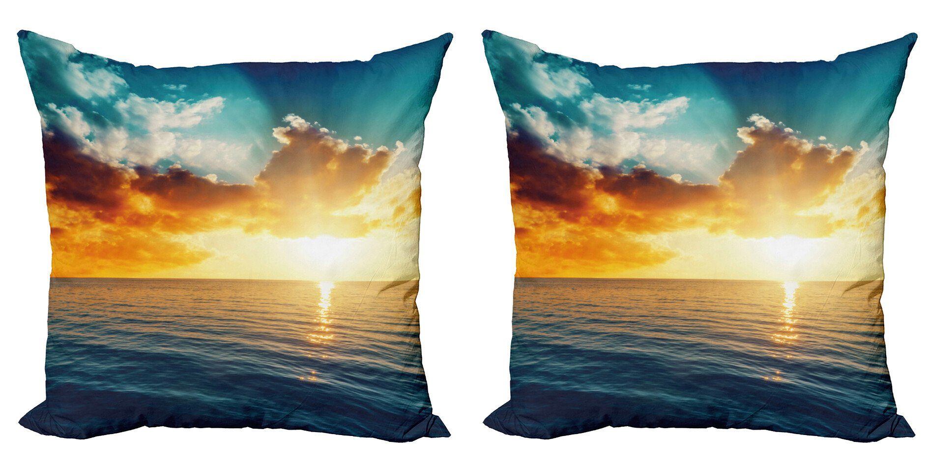 Kissenbezüge Modern Accent Doppelseitiger Digitaldruck, Abakuhaus (2 Stück), Ozean Majestic Sonnenuntergang über Meer