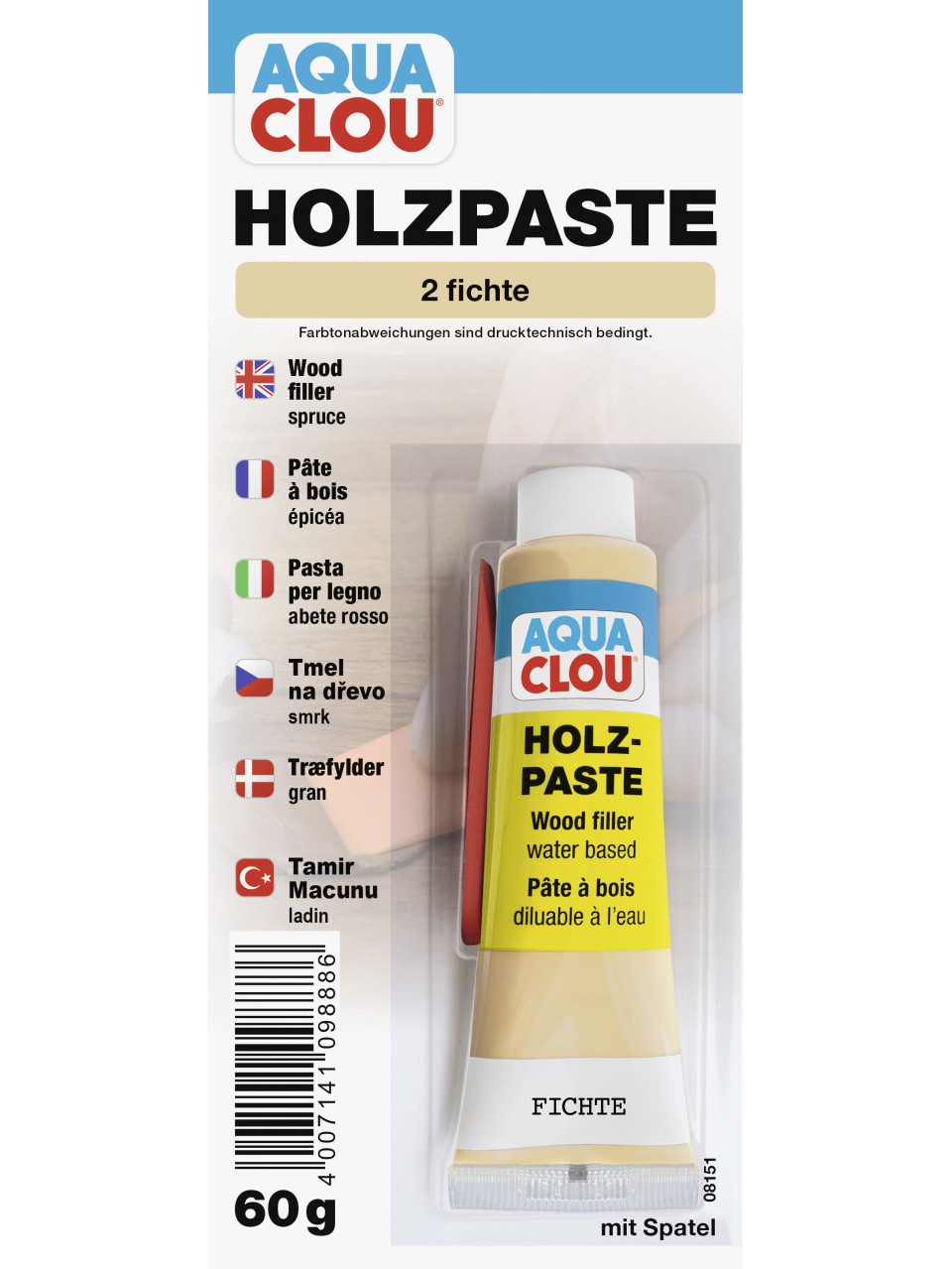 Aqua Clou Fertigspachtel Clou Holzpaste 60 g fichte