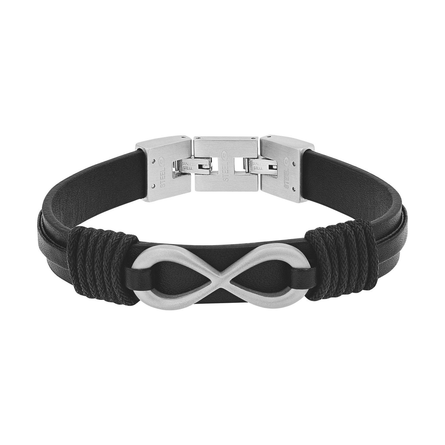 TOM TAILOR Lederarmband Schmuck Edelstahl Leder Textil Infinity Unendlichkeitsschleife