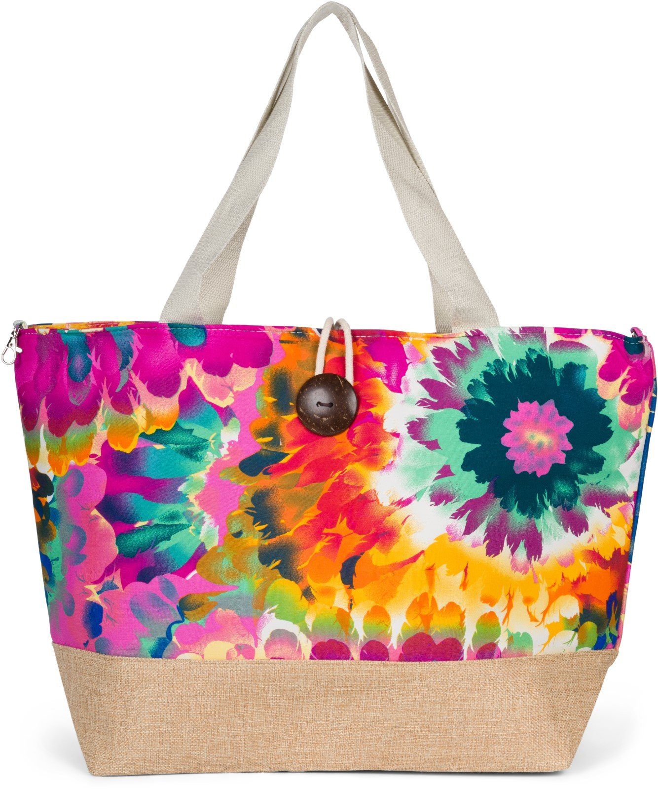 styleBREAKER Strandtasche Strandtasche mit Blumen Muster günstig online kaufen