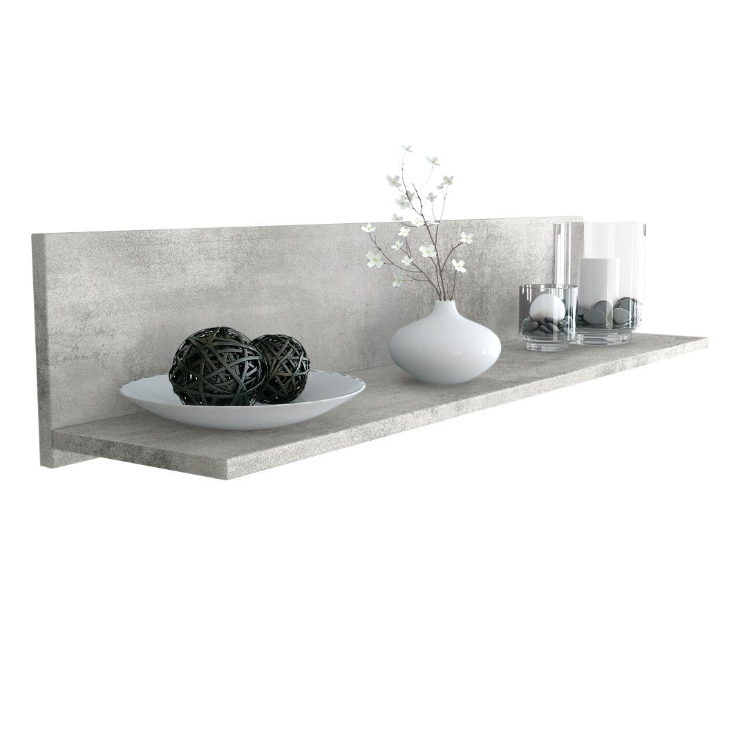 Vladon Wandregal Skadu, Schweberegal, Beton Oxid Optik (97,5 x 18,5 x 18,5 günstig online kaufen