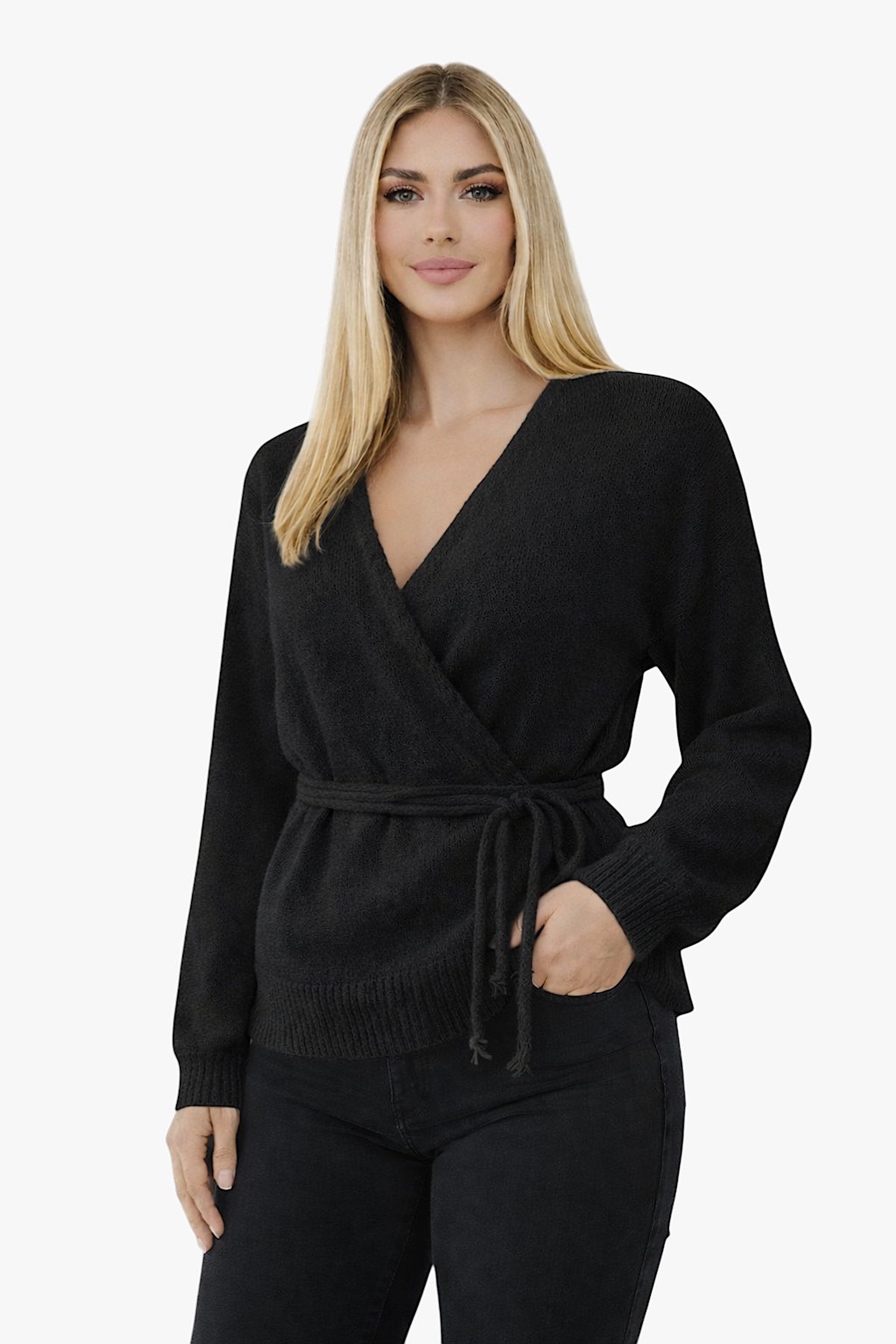 Worldclassca Cardigan Worldclassca Damen Wickelcardigan Cardigan Wickelstrickjacke Pullover Neue Kollektion - Stilvolle und gemütliche Strickmode für Damen