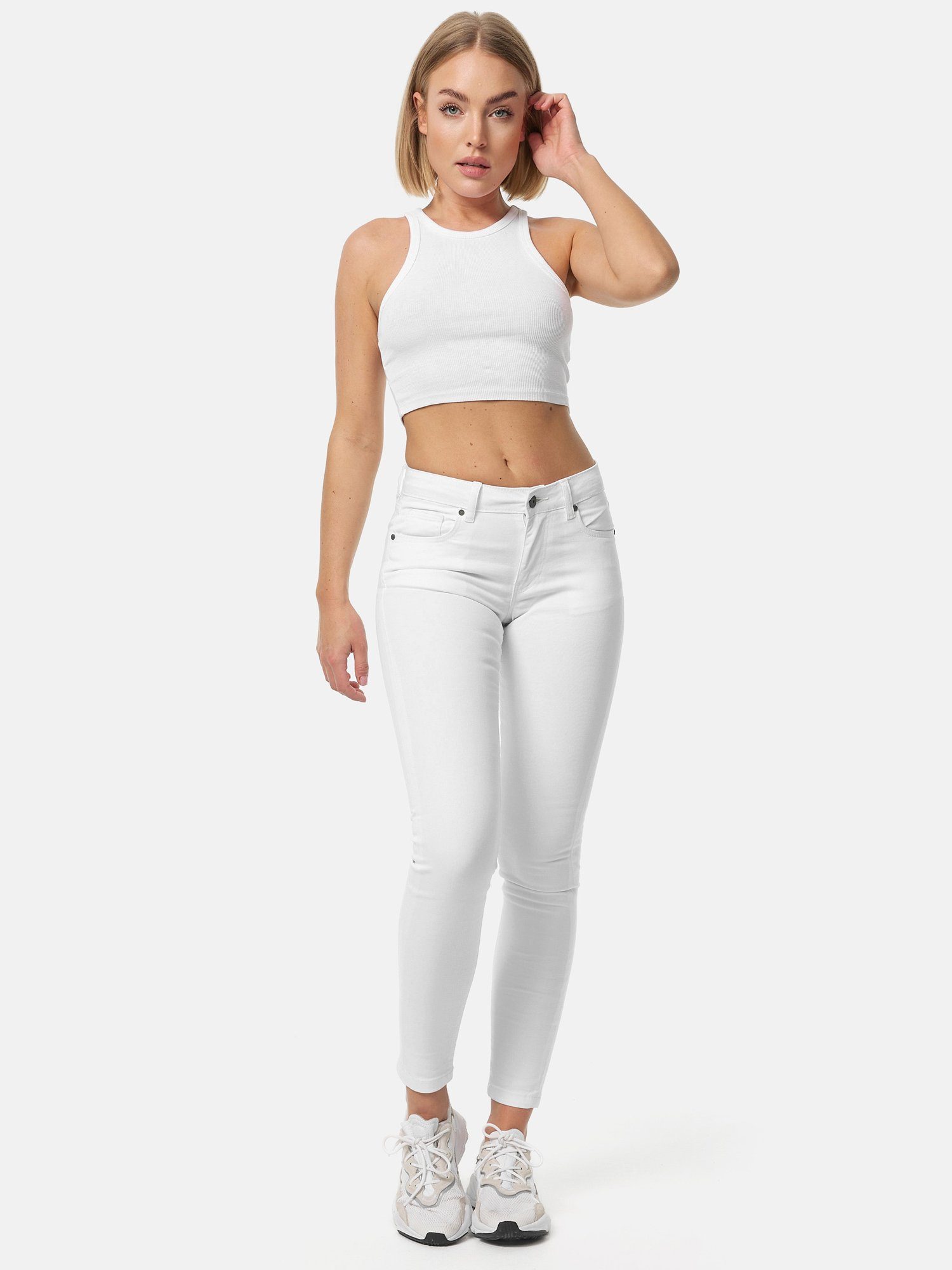 Tazzio Skinny-fit-Jeans F114 Damen Flared Jeanshose günstig online kaufen