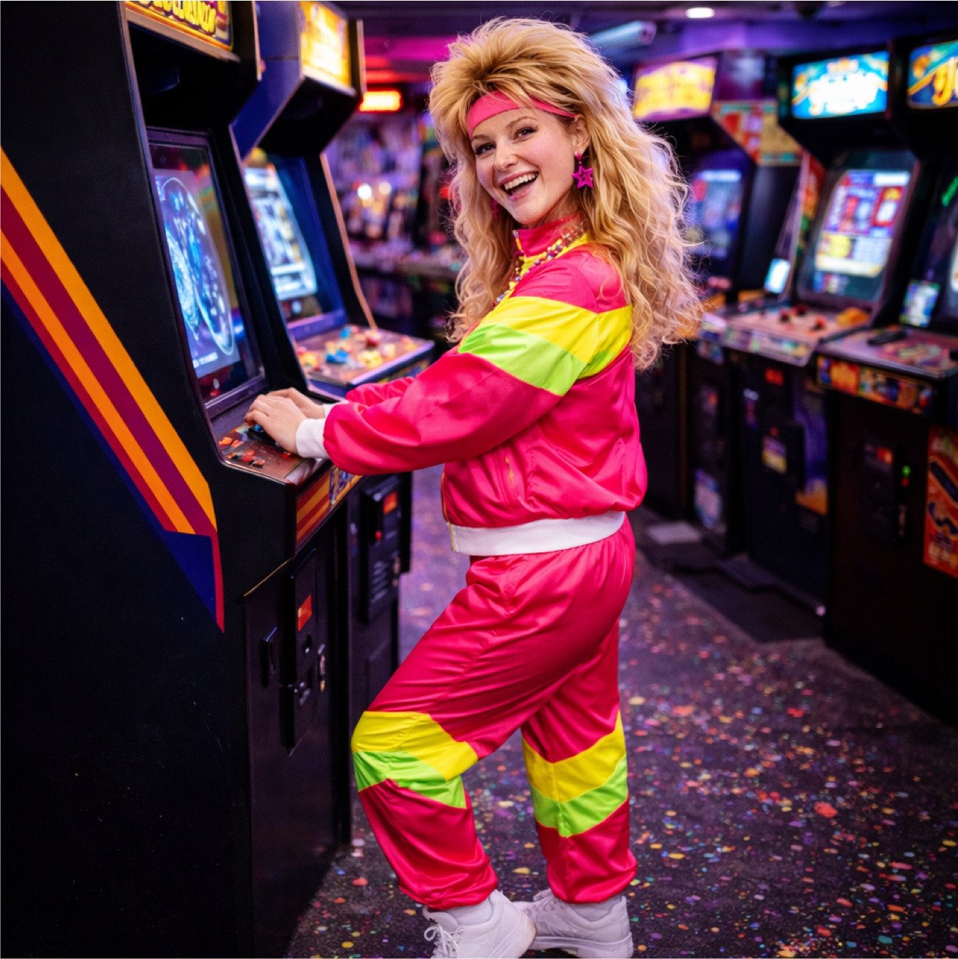 Costumed Kostüm Overall Retro – 80er-Jahre Kostüm im klassischen Vintage-Look Fasching