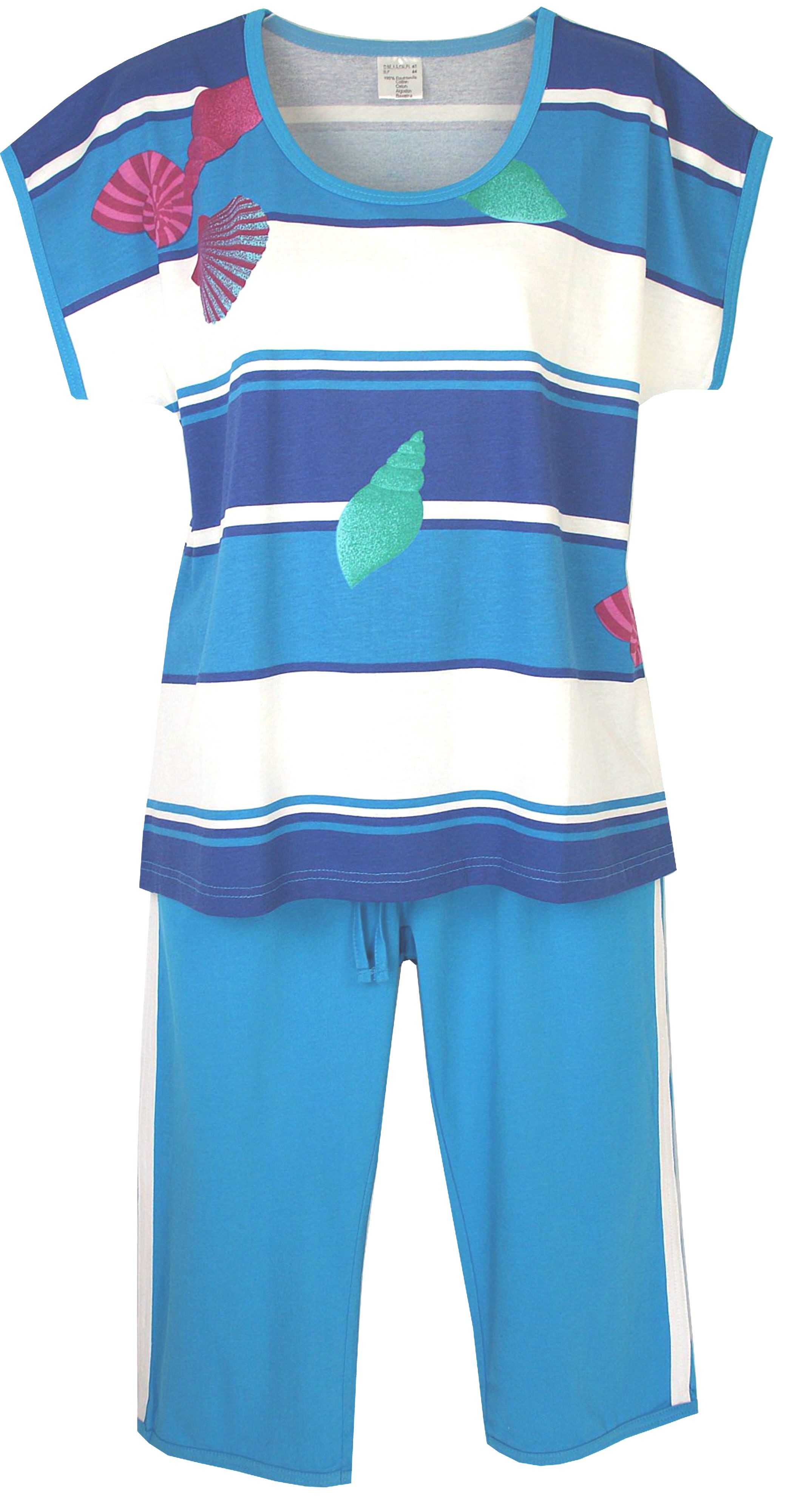 Consult-Tex Capri-Pyjama Damen Capri Pyjama Schlafanzug DF801 (Spar-Set, 1 günstig online kaufen