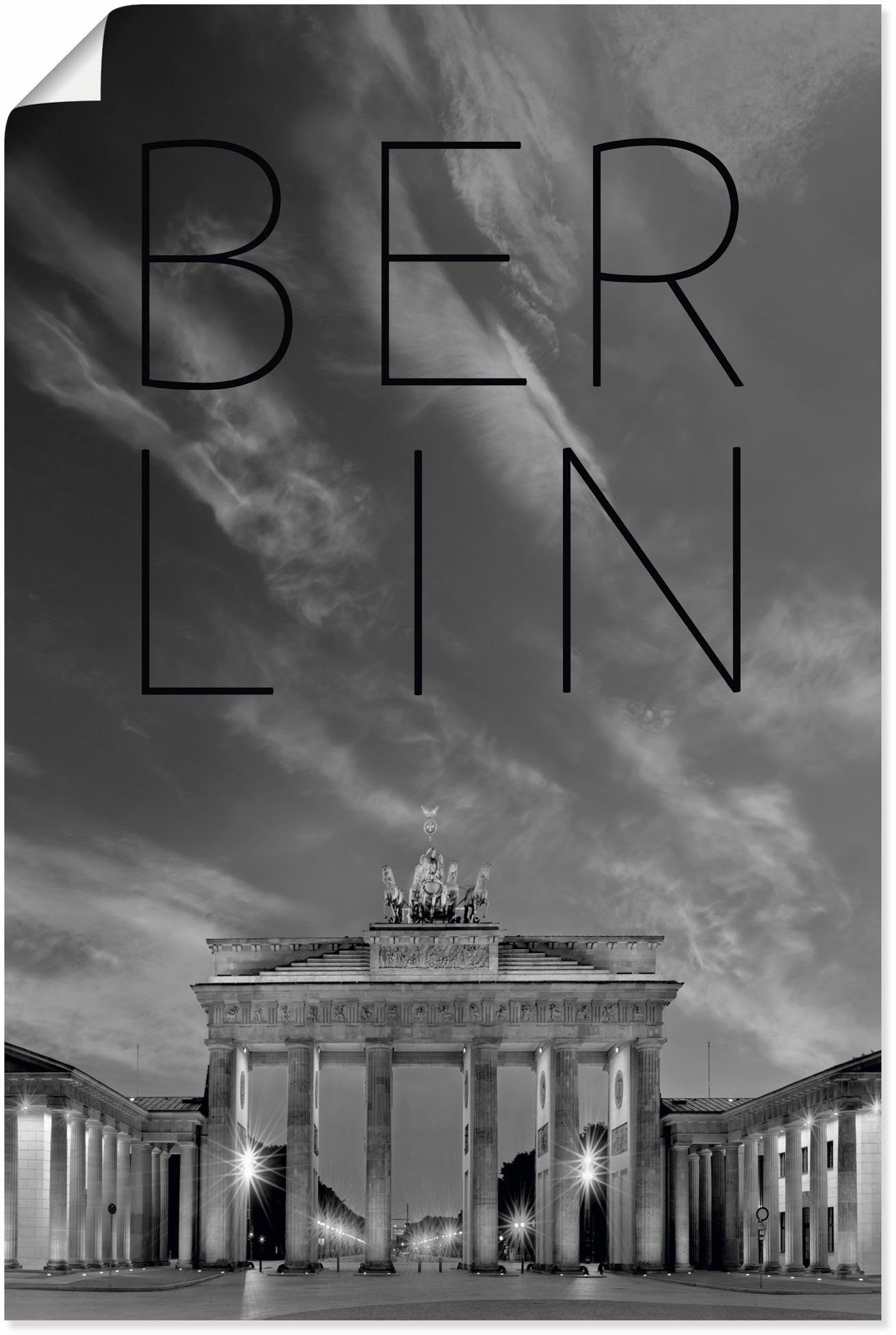 Artland Wandbild Brandenburger Tor in Berlin, Berlin (1 St), als Alubild, Leinwandbild, Wandaufkleber oder Poster in versch. Größen