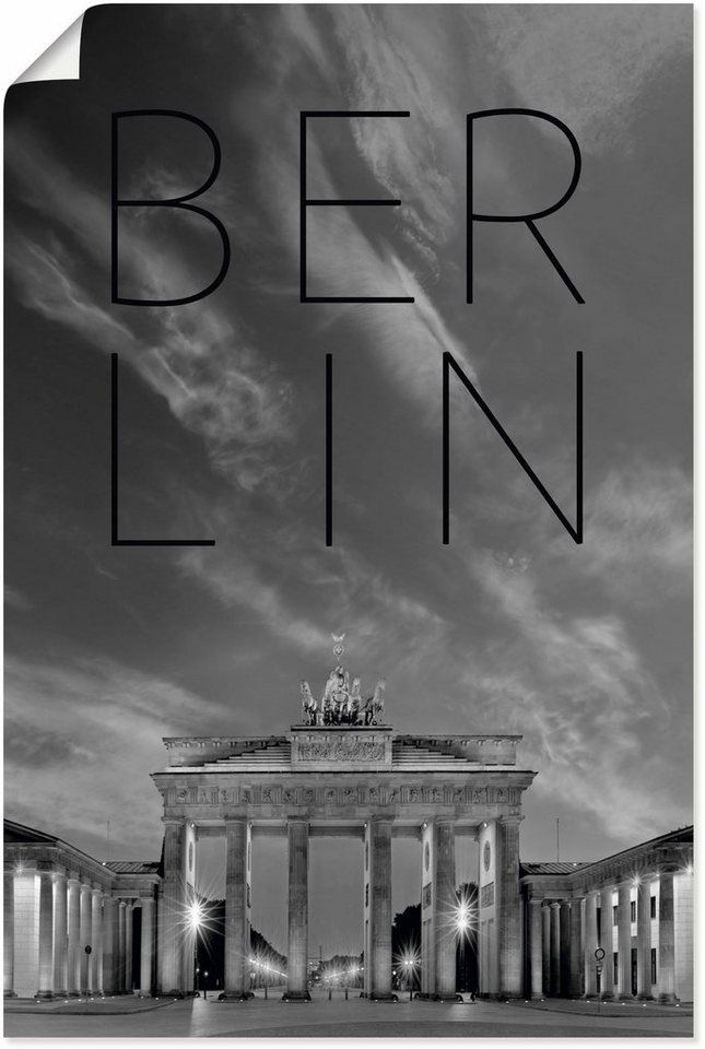 Artland Wandbild Brandenburger Tor in Berlin, Berlin (1 St), als Poster,  Wandaufkleber in verschied. Größen