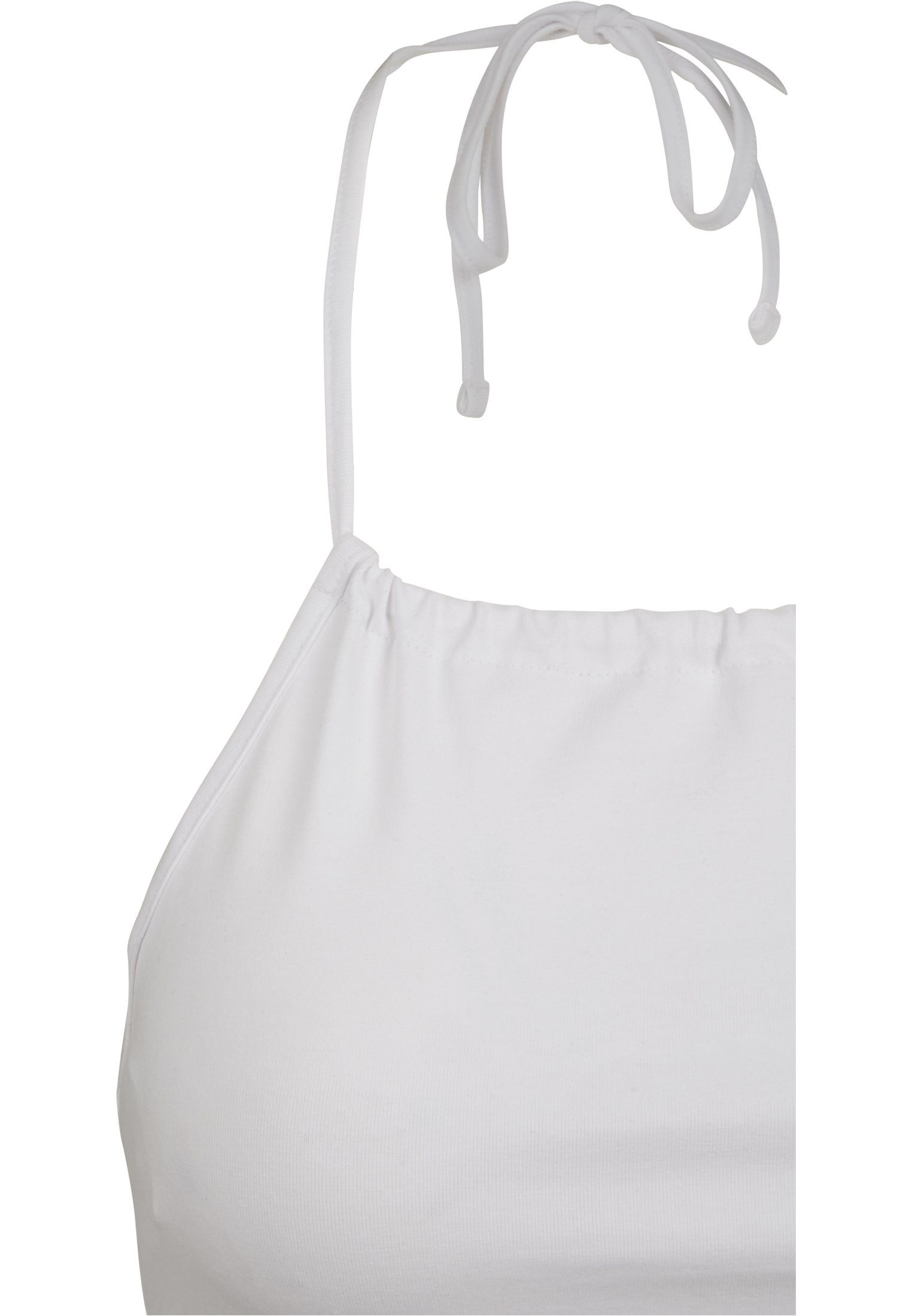 white (1-tlg) Neckholder Ladies Cropped Top Frauen CLASSICS URBAN T-Shirt