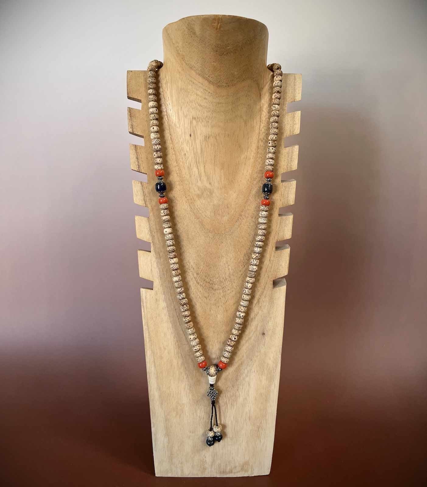 Kette Halskette Lotussamen Knoten mit Armband Mala Gebetskette Ewiger Perlen LifeStyle 108 Asien Anhänger