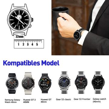 Avisto Uhrenarmband Uhrenarmband Edelstahl Uhrenarmband 22mm für Sport Watch(Silberfarben), Geeignet für Samsung,Huawei Watches, I Watches etc.46mm Smartwatch