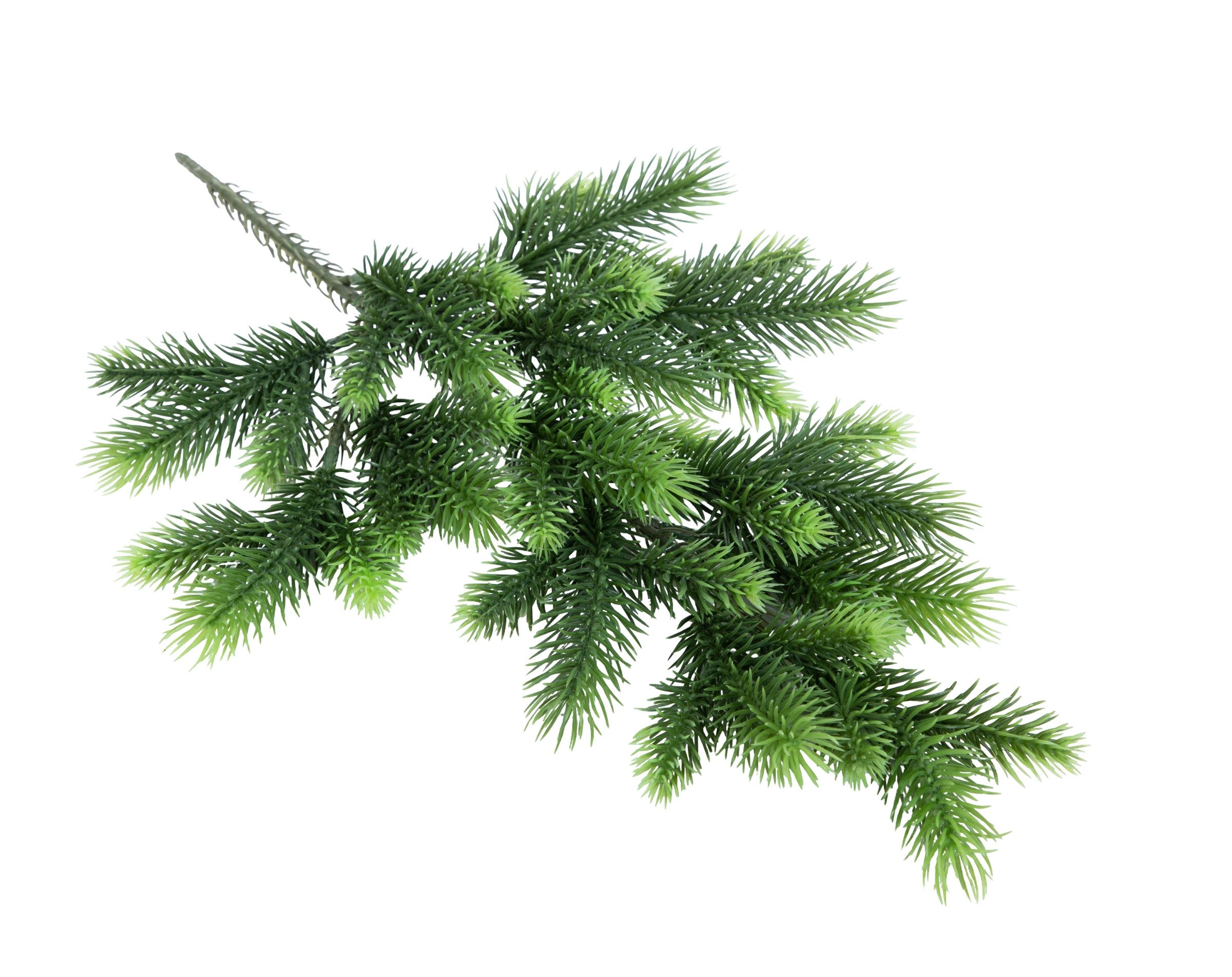 Kunstzweig Künstlicher Tannenzweig 50cm -39 Spitzen- DA Kunsttanne Kunststoff Tanne, Seidenblumen Roß, Höhe 50 cm, 100% PE Spritzgussverfahren