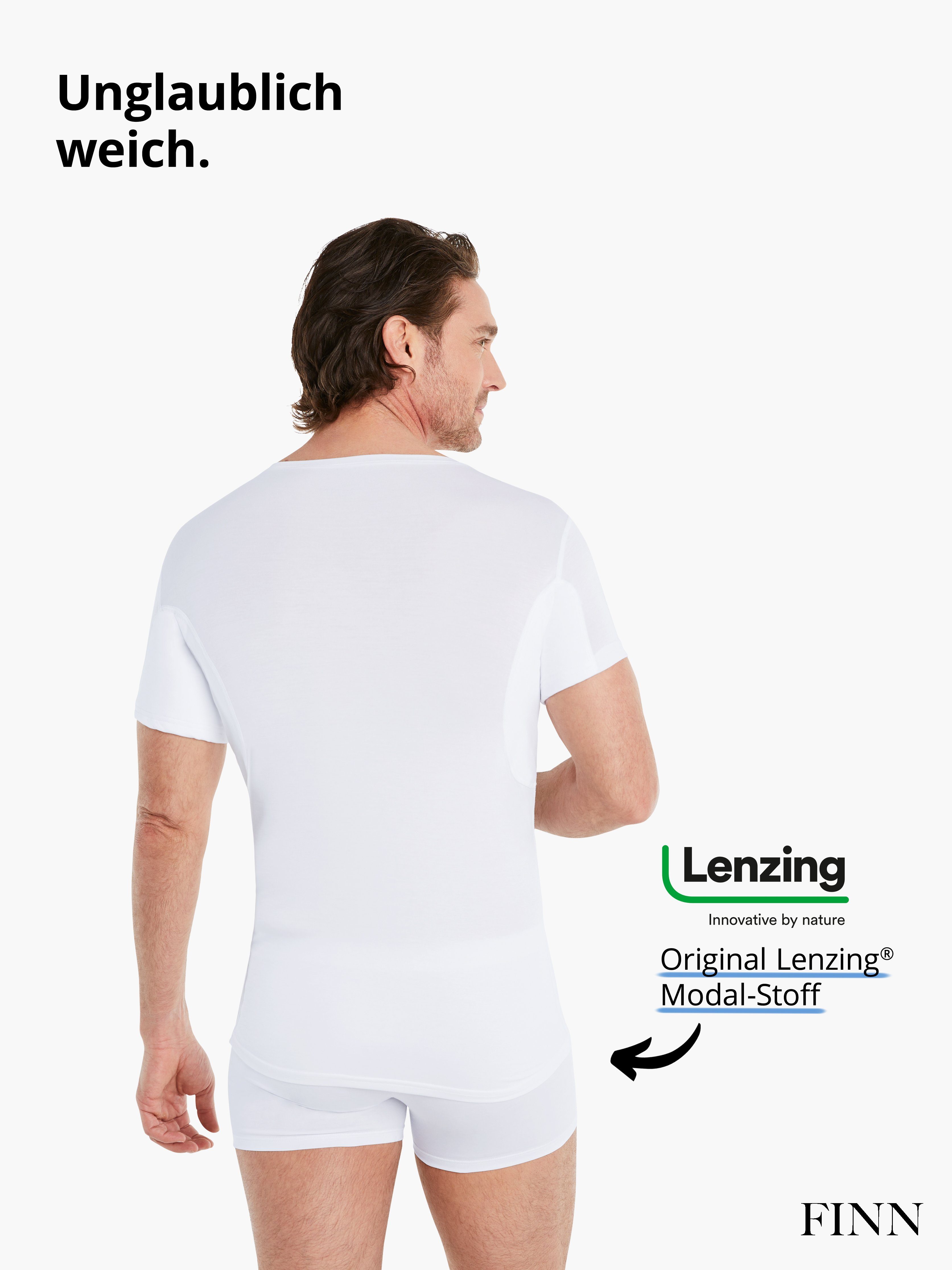 Schutz mit Wirkung vor Unterhemd Schweißflecken, garantierte Unterhemd Anti-Schweiß 100% Design FINN Rundhals Herren