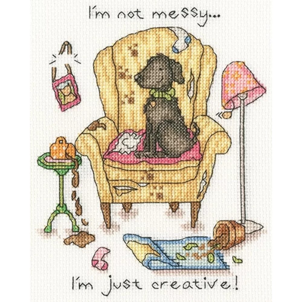 Bothy Threads Kreativset Kit per punto croce Bothy Threads "Mucky Pup", XCD3, 14x17cm, (embroidery kit by Marussia)
