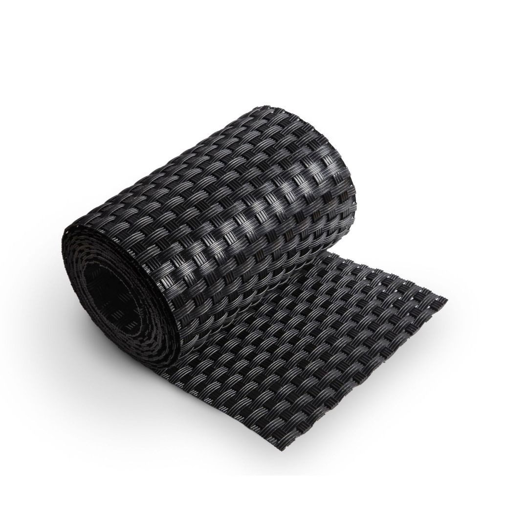 zaunzu Sichtschutzstreifen Rattan Einzelstreifen für Doppelstabmatten Anthrazit 2,55m, (Einzelstreifen, 1), PE für Doppelstabmatten UV-beständiger Sichtschutz